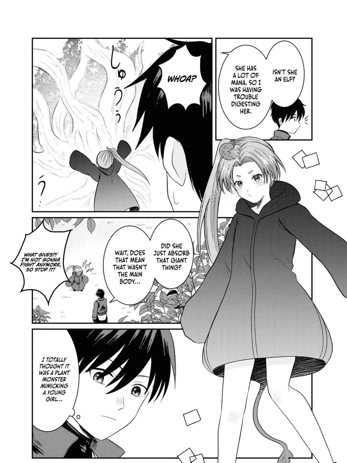 "Sono Hen no Kusa demo Kuttoke" to Tsuihou Sareta Munou Skill [Shokubutsugui] Mochi Tenseisha, Elf no Sato de Maboroshi no Shokubutsu o Tabete Musou Suru Chapter 1 page 58 - 