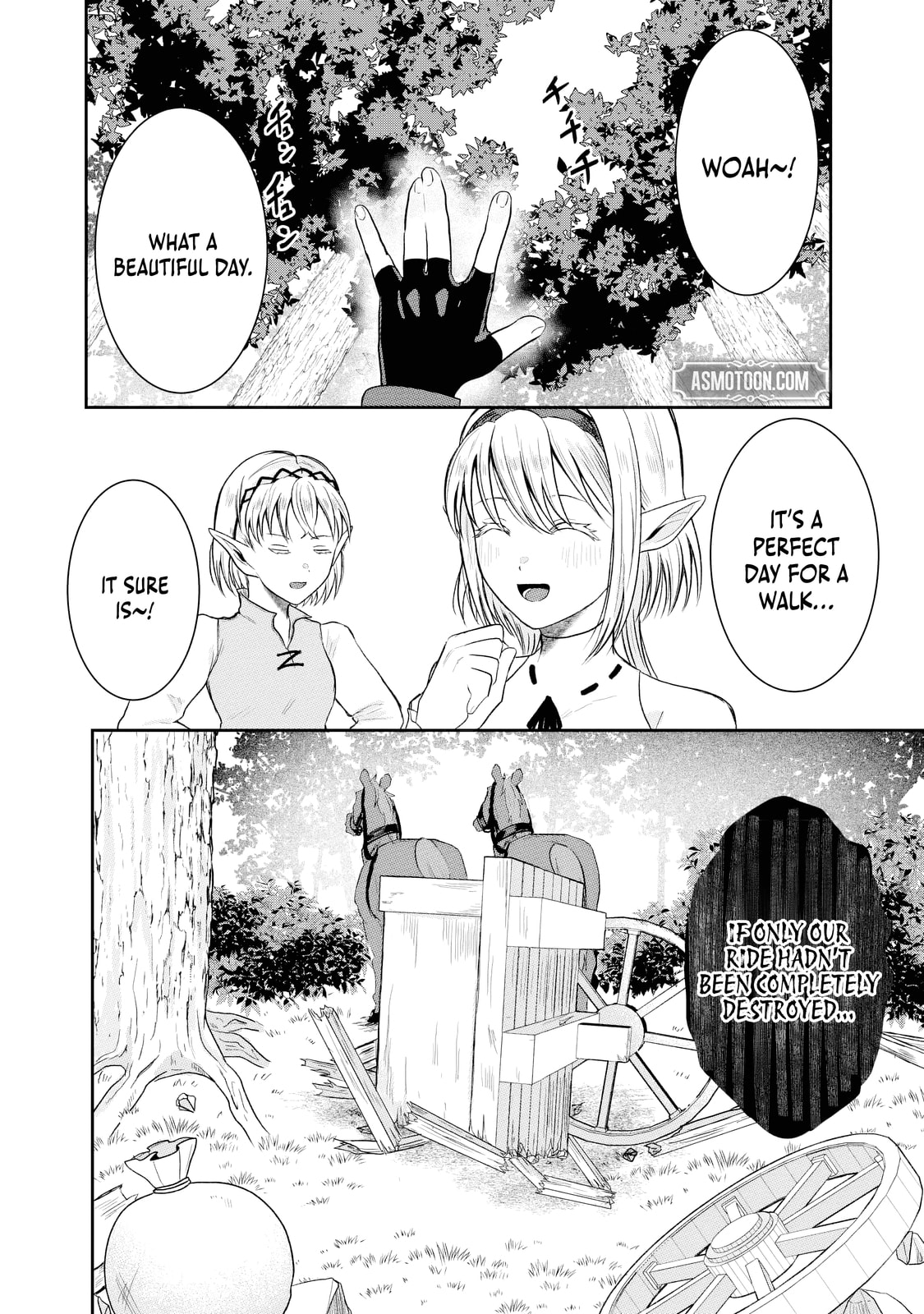 "Sono Hen no Kusa demo Kuttoke" to Tsuihou Sareta Munou Skill [Shokubutsugui] Mochi Tenseisha, Elf no Sato de Maboroshi no Shokubutsu o Tabete Musou Suru Chapter 13 page 2 - 