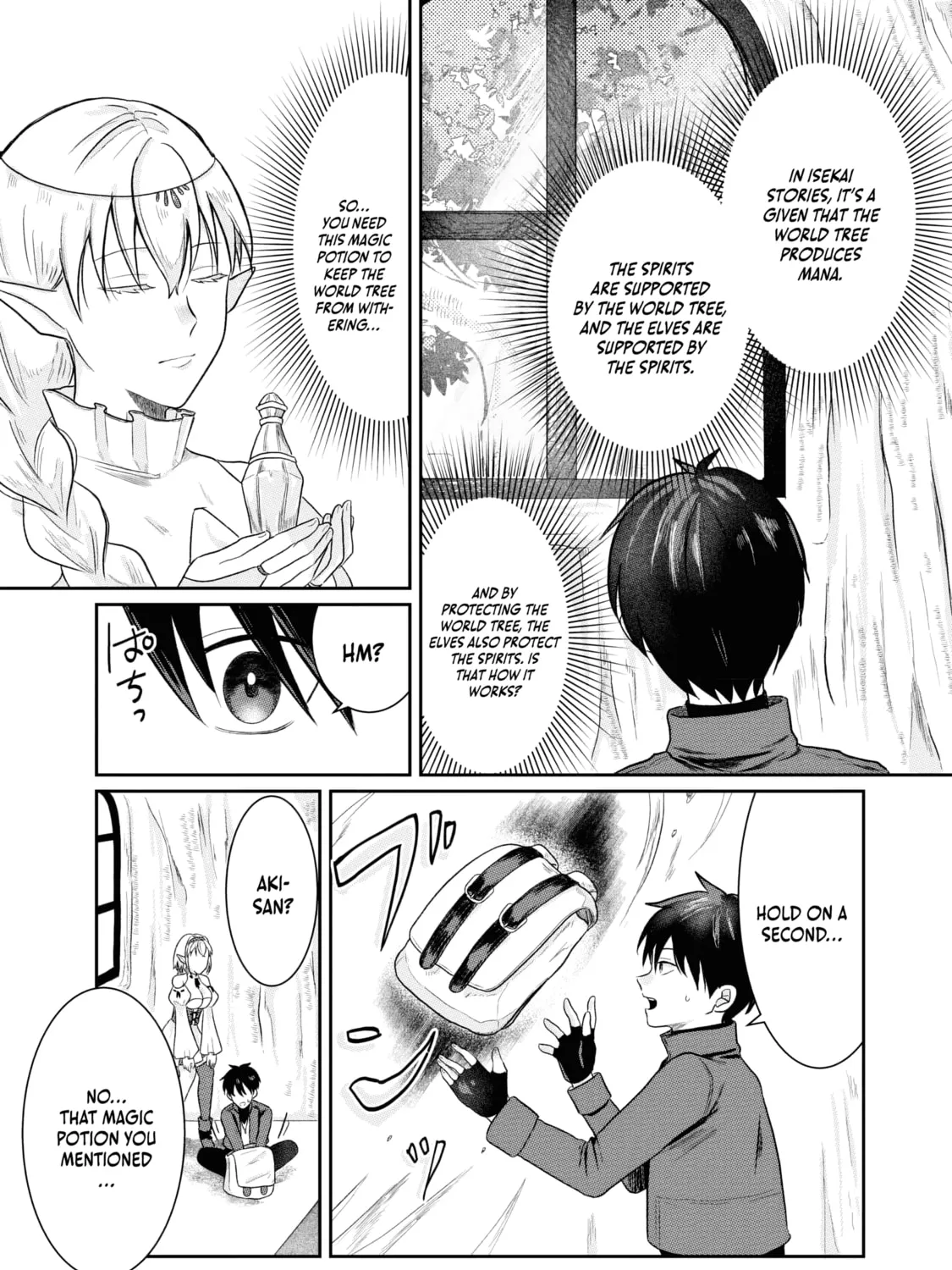 "Sono Hen no Kusa demo Kuttoke" to Tsuihou Sareta Munou Skill [Shokubutsugui] Mochi Tenseisha, Elf no Sato de Maboroshi no Shokubutsu o Tabete Musou Suru Chapter 2 page 60 - 