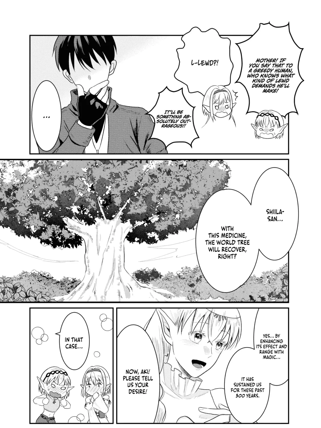 "Sono Hen no Kusa demo Kuttoke" to Tsuihou Sareta Munou Skill [Shokubutsugui] Mochi Tenseisha, Elf no Sato de Maboroshi no Shokubutsu o Tabete Musou Suru Chapter 2 page 70 - 