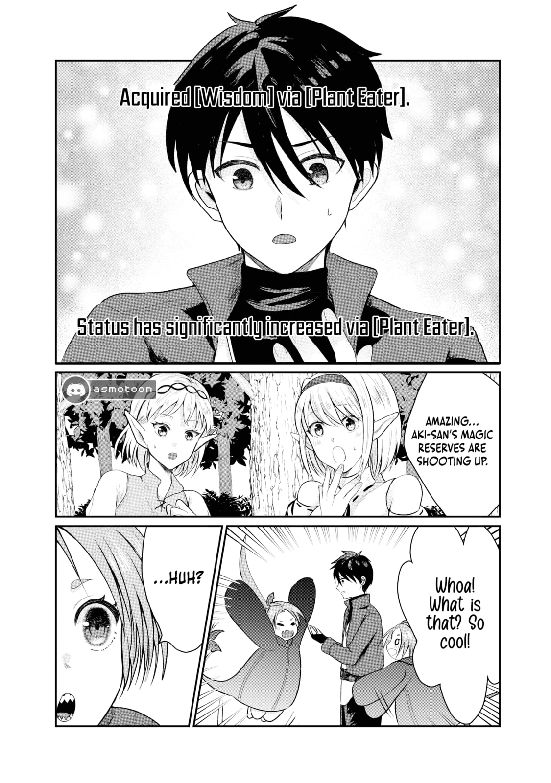 "Sono Hen no Kusa demo Kuttoke" to Tsuihou Sareta Munou Skill [Shokubutsugui] Mochi Tenseisha, Elf no Sato de Maboroshi no Shokubutsu o Tabete Musou Suru Chapter 5 page 11 - 