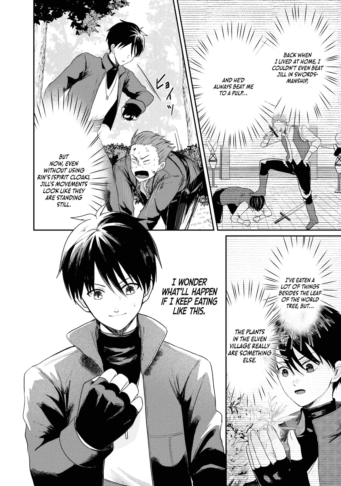 "Sono Hen no Kusa demo Kuttoke" to Tsuihou Sareta Munou Skill [Shokubutsugui] Mochi Tenseisha, Elf no Sato de Maboroshi no Shokubutsu o Tabete Musou Suru Chapter 9 page 8 - 