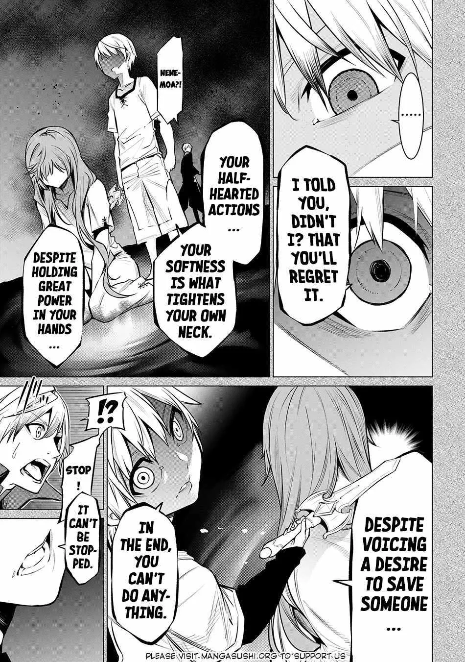 SSS RANK DUNGEON DE KNIFE ICHIHON TEWATASARE TSUIHOU SARETA HAKUMA DOUSHI: YGGDRASIL NO NOROI NIYORI JAKUTEN DEARU MARYOKU FUSOKU O KOKUFUKUSHI SEKAI SAIKYOU E TO ITARU Chapter 18 page 9 - 