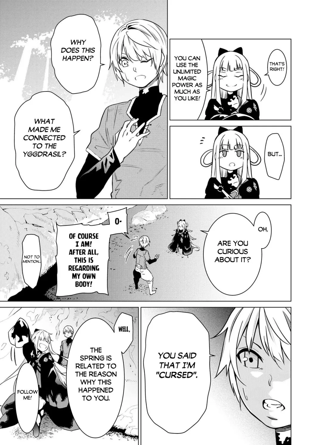SSS RANK DUNGEON DE KNIFE ICHIHON TEWATASARE TSUIHOU SARETA HAKUMA DOUSHI: YGGDRASIL NO NOROI NIYORI JAKUTEN DEARU MARYOKU FUSOKU O KOKUFUKUSHI SEKAI SAIKYOU E TO ITARU Chapter 2.1 page 9 - 