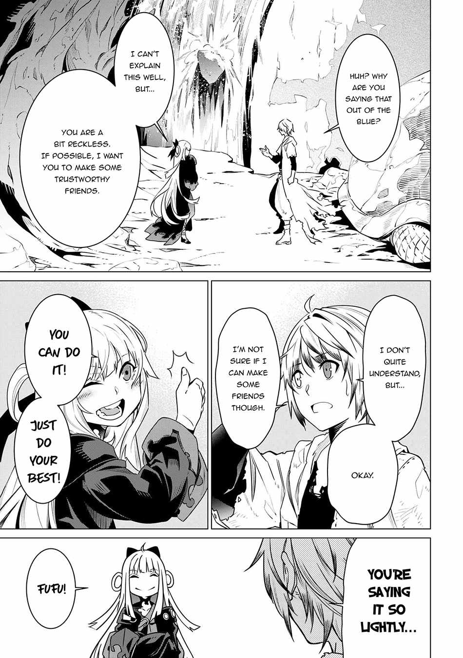 SSS RANK DUNGEON DE KNIFE ICHIHON TEWATASARE TSUIHOU SARETA HAKUMA DOUSHI: YGGDRASIL NO NOROI NIYORI JAKUTEN DEARU MARYOKU FUSOKU O KOKUFUKUSHI SEKAI SAIKYOU E TO ITARU Chapter 3.2 page 3 - 