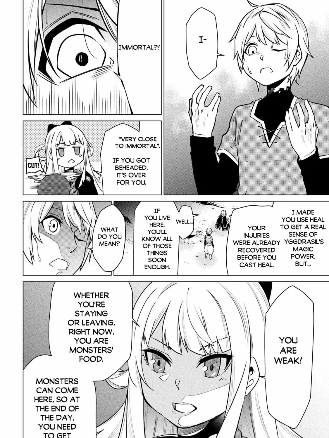 SSS-Rank Dungeon de Knife Ippon Tewatasare Tsuihou sareta Shiromadoushi: Yggdrasil no Noroi ni yori Jakuten de Aru Maryoku Fusoku wo Kokufukushi Sekai Saikyou e to Itaru Chapter 2.1 page 36 - 