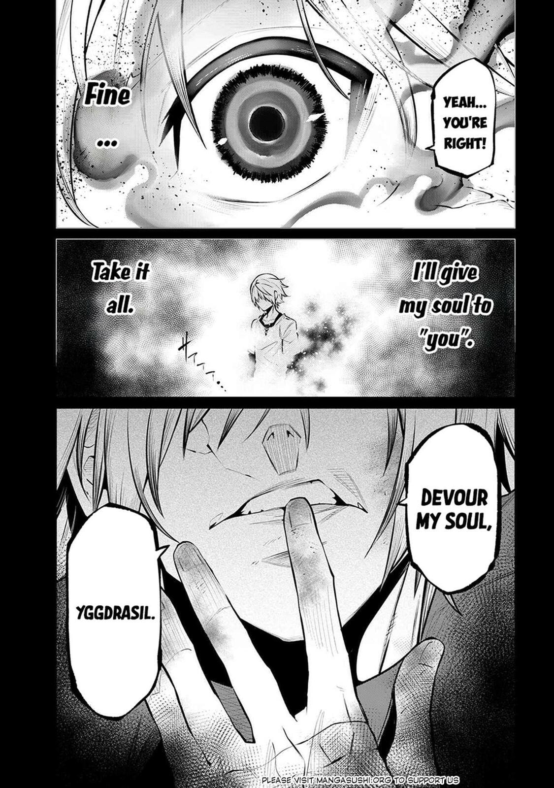 SSS-Rank Dungeon de Knife Ippon Tewatasare Tsuihou sareta Shiromadoushi: Yggdrasil no Noroi ni yori Jakuten de Aru Maryoku Fusoku wo Kokufukushi Sekai Saikyou e to Itaru Chapter 22.2 page 14 - 