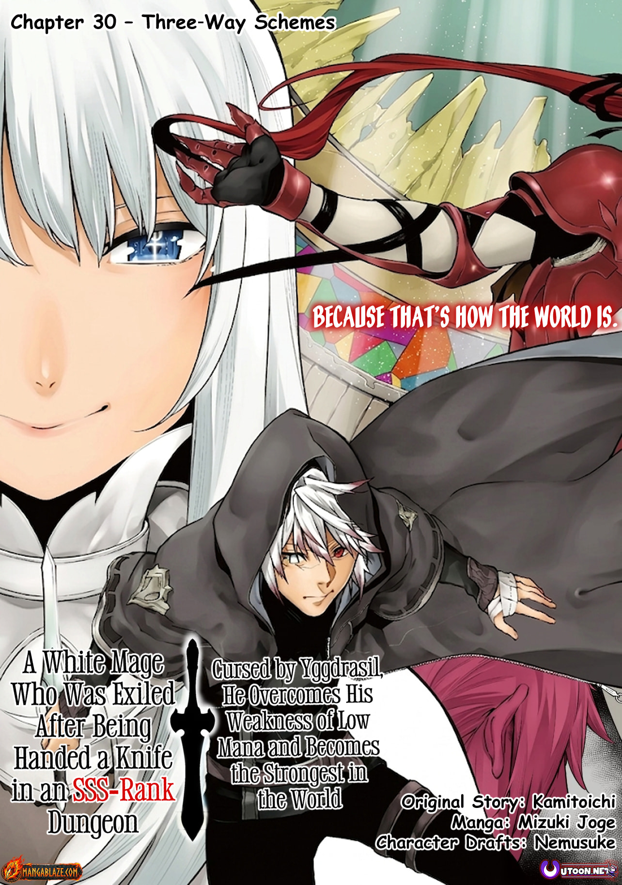 SSS-Rank Dungeon de Knife Ippon Tewatasare Tsuihou sareta Shiromadoushi: Yggdrasil no Noroi ni yori Jakuten de Aru Maryoku Fusoku wo Kokufukushi Sekai Saikyou e to Itaru Chapter 30.1 page 4 - 