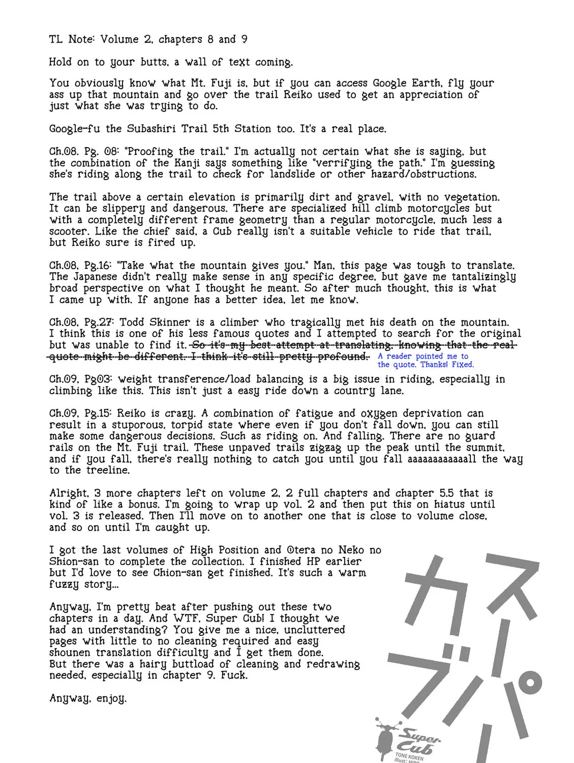 Super Cub Chapter 9 page 67 - 