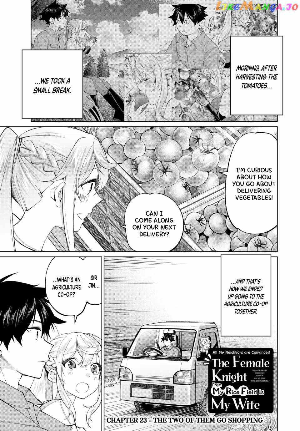 Tanbo de Hirotta Onna Kishi, Inaka de Ore no Yome da to Omowareteiru Chapter 23 page 1 - 
