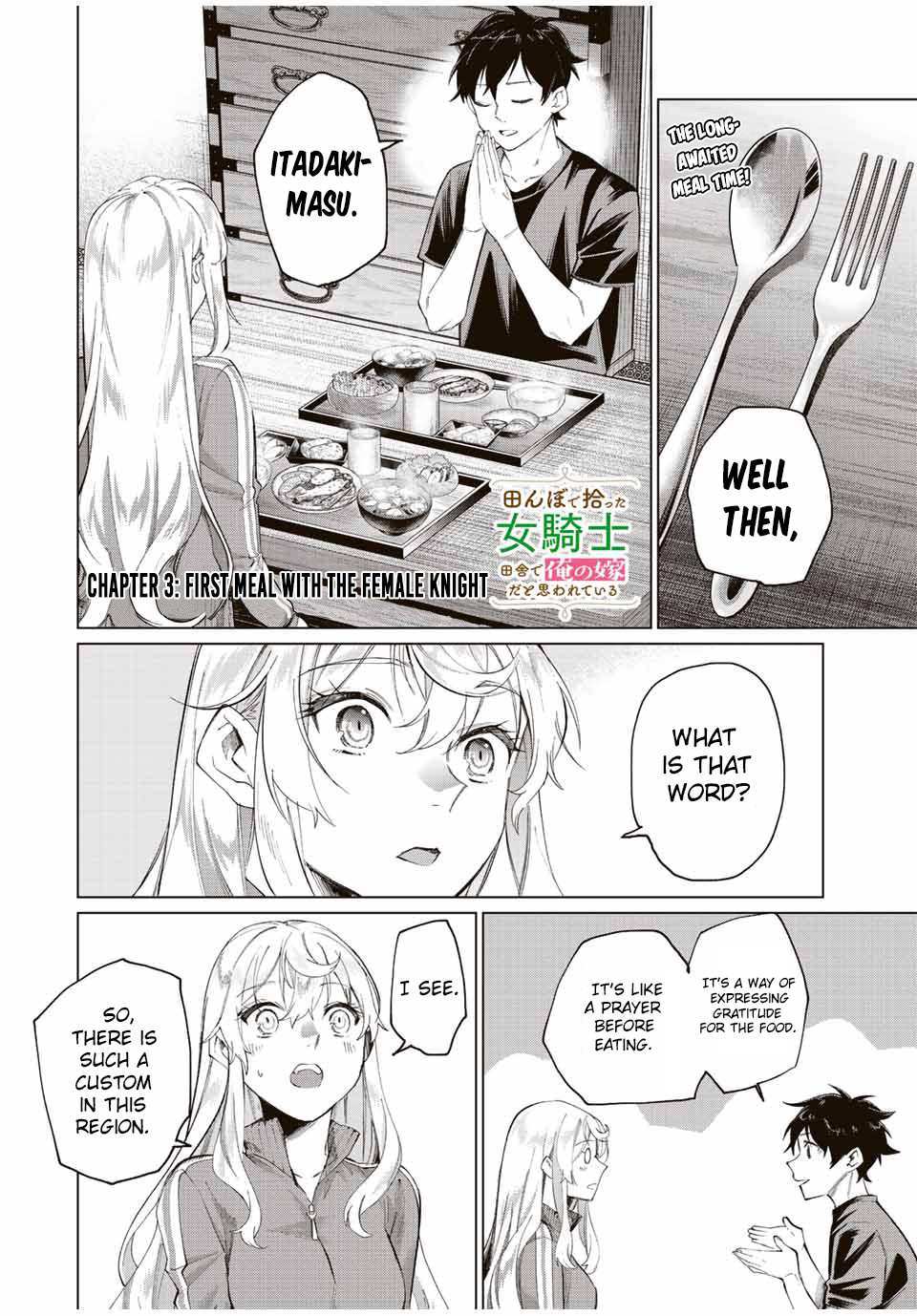 Tanbo de Hirotta Onna Kishi, Inaka de Ore no Yome da to Omowareteiru Chapter 3 page 2 - 
