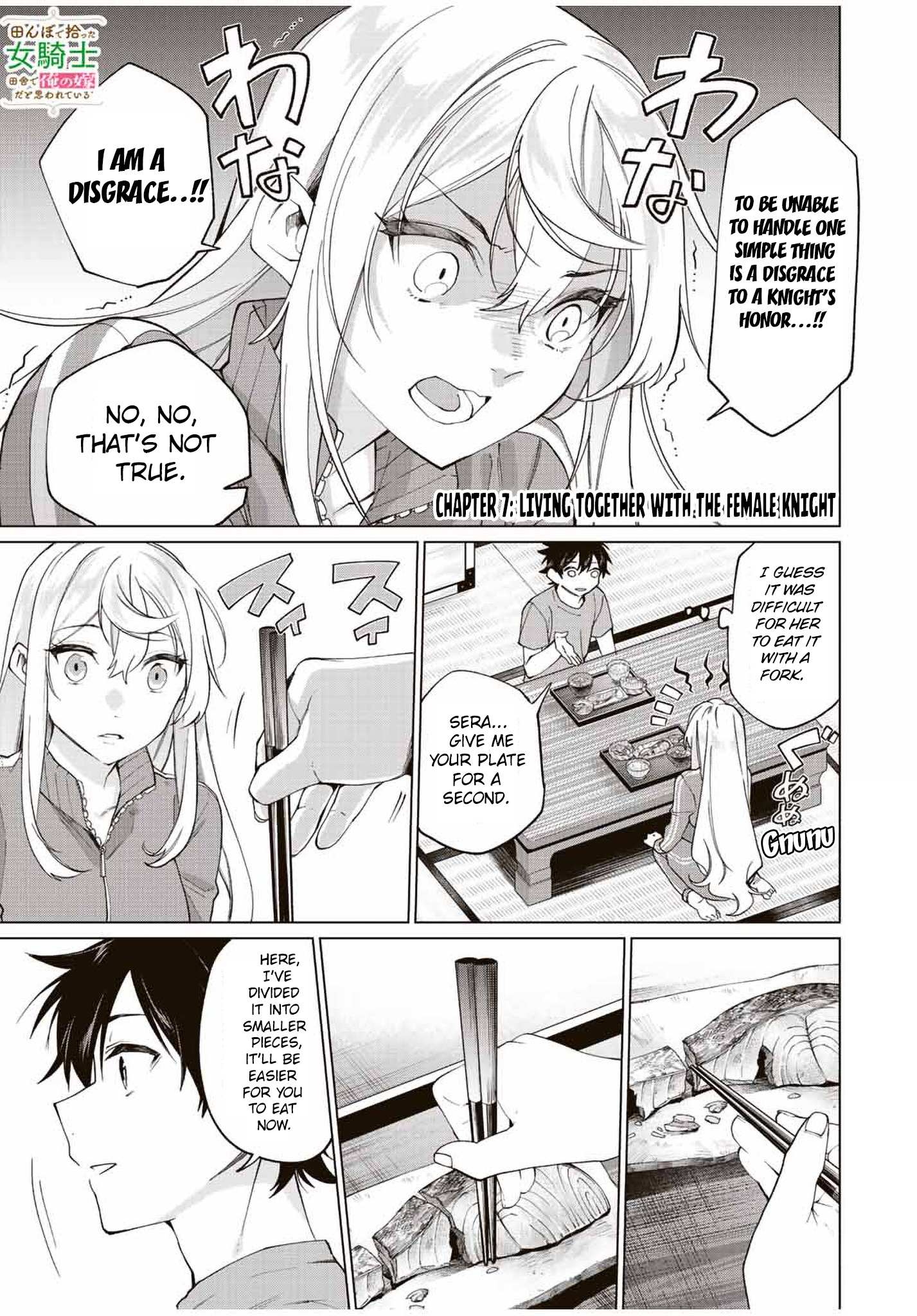 Tanbo de Hirotta Onna Kishi, Inaka de Ore no Yome da to Omowareteiru Chapter 7 page 1 - 