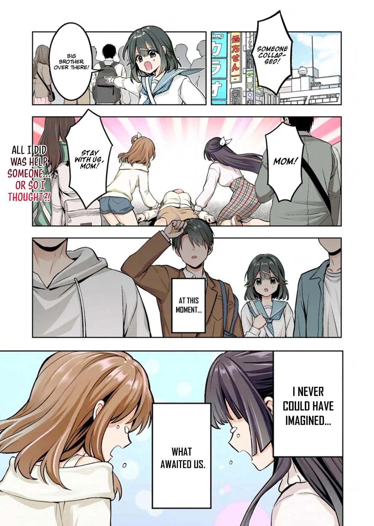 Taoreta Fujin wo Sukutta Gohoubi wa, Musume no Bijin Futago to no Otsukiai deshita. Chapter 1 page 2 - 