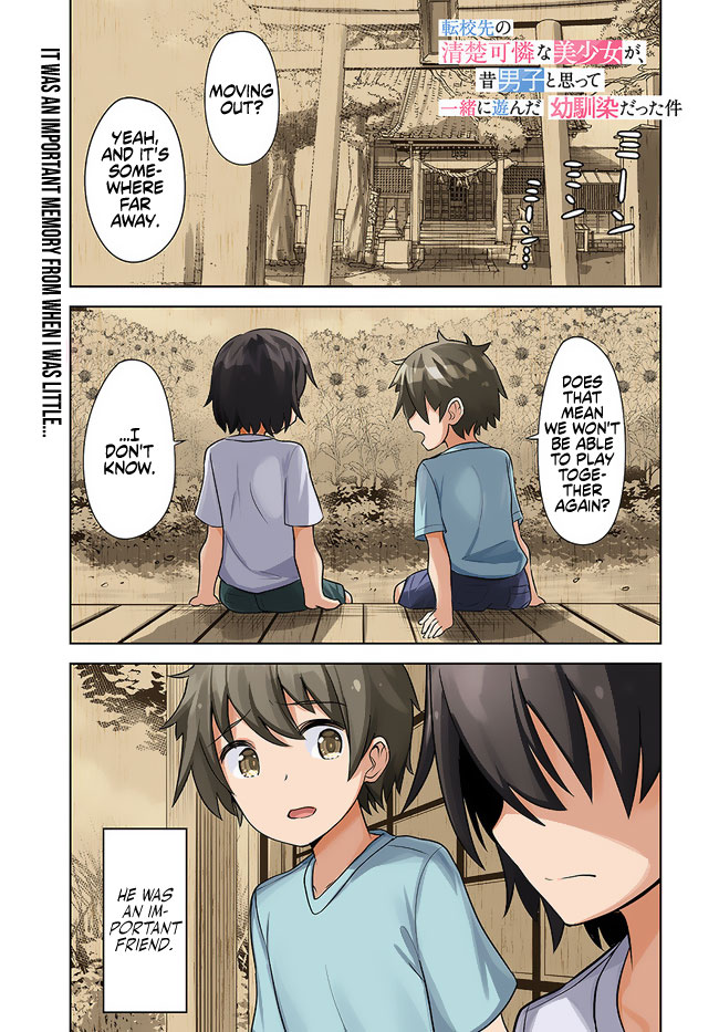 Tenkosaki: The Neat And Pretty Girl At My New School Is A Childhood Friend Of Mine Who I Thought Was A Boy Chapter 1 page 2 - 