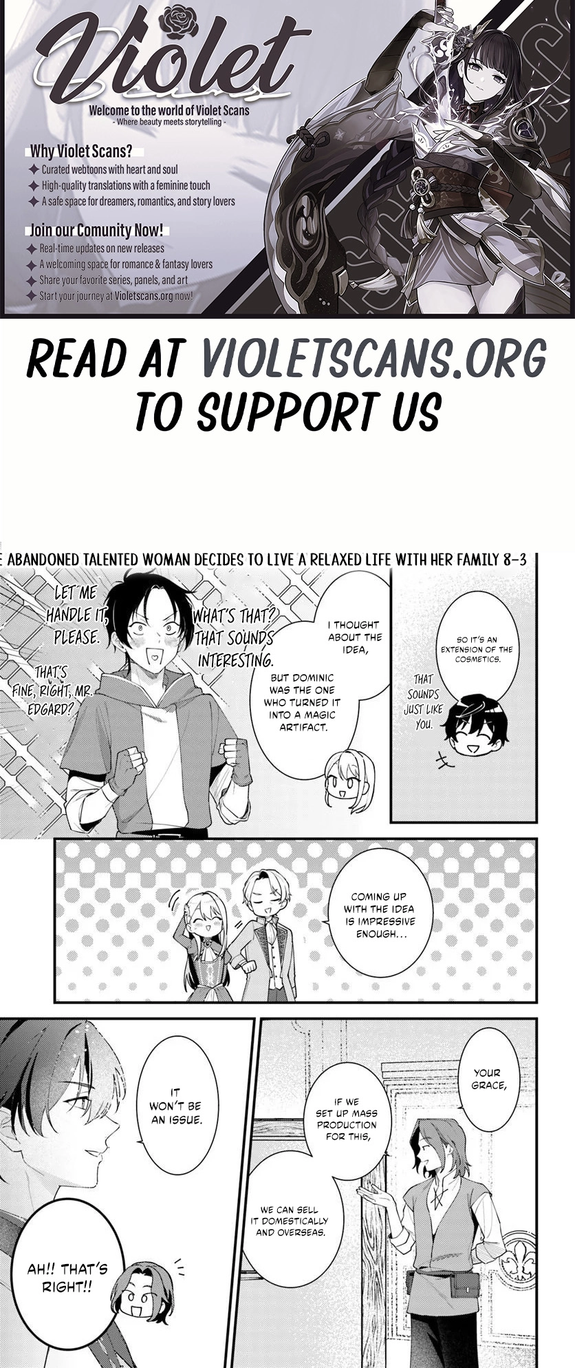 The Abandoned Talented Woman Decides to Live a Relaxed Life with Her Family Chapter 8.3 page 1 - 