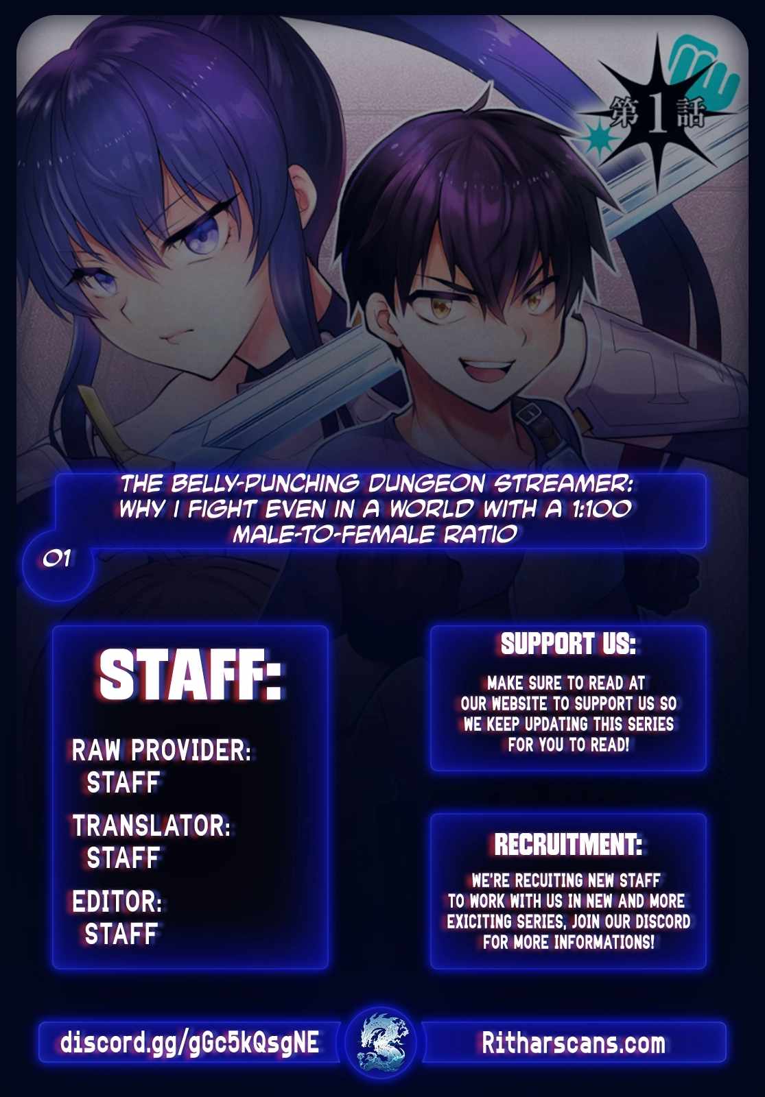 The Belly-Punching Dungeon Streamer: Why I Fight Even in a World with a 1:100 Male-to-Female Ratio Chapter 1 page 1 - 