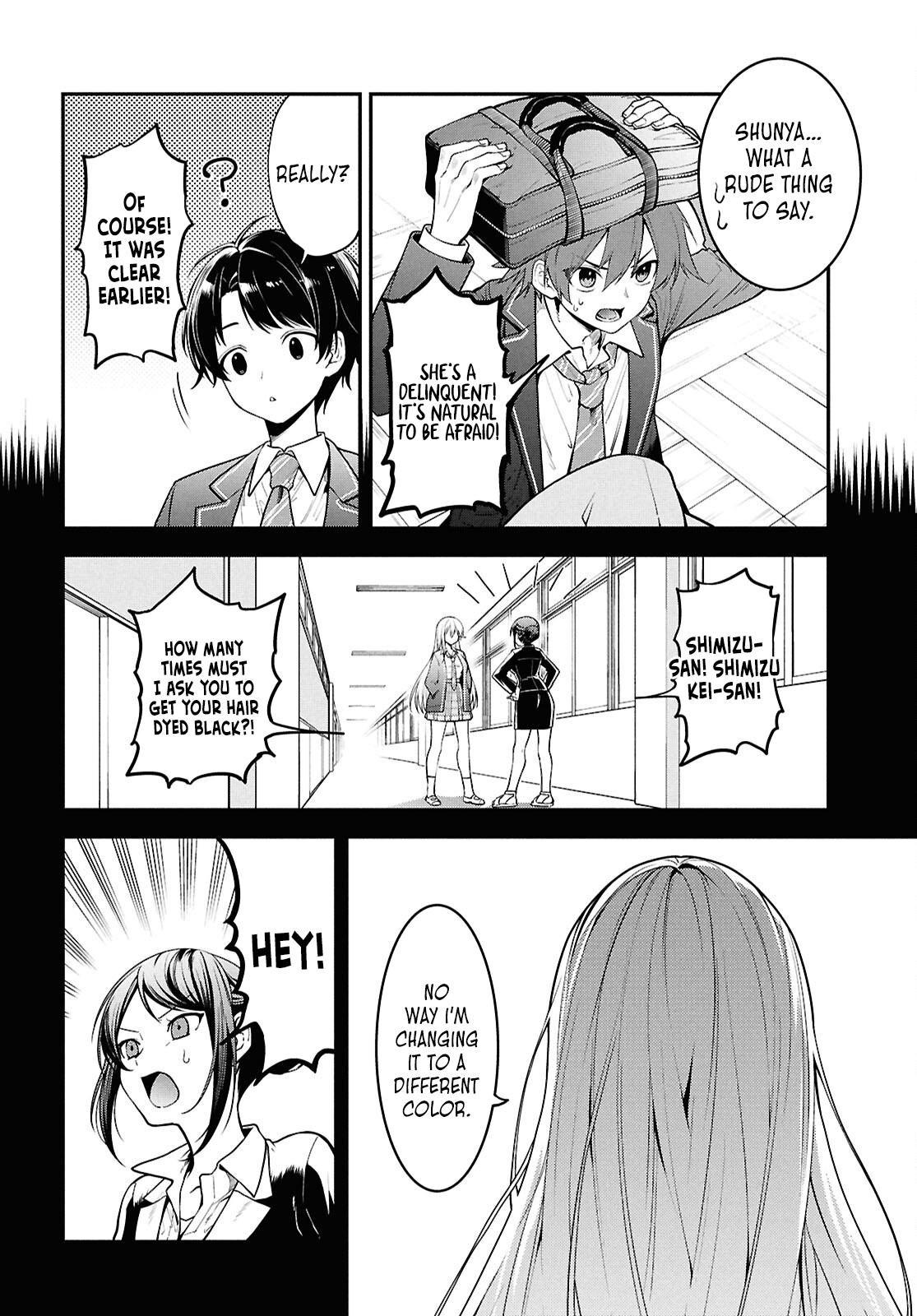 The Delinquent Shimizu-san Sitting Next to Me Has Dyed Her Hair Black Chapter 1 page 4 - 