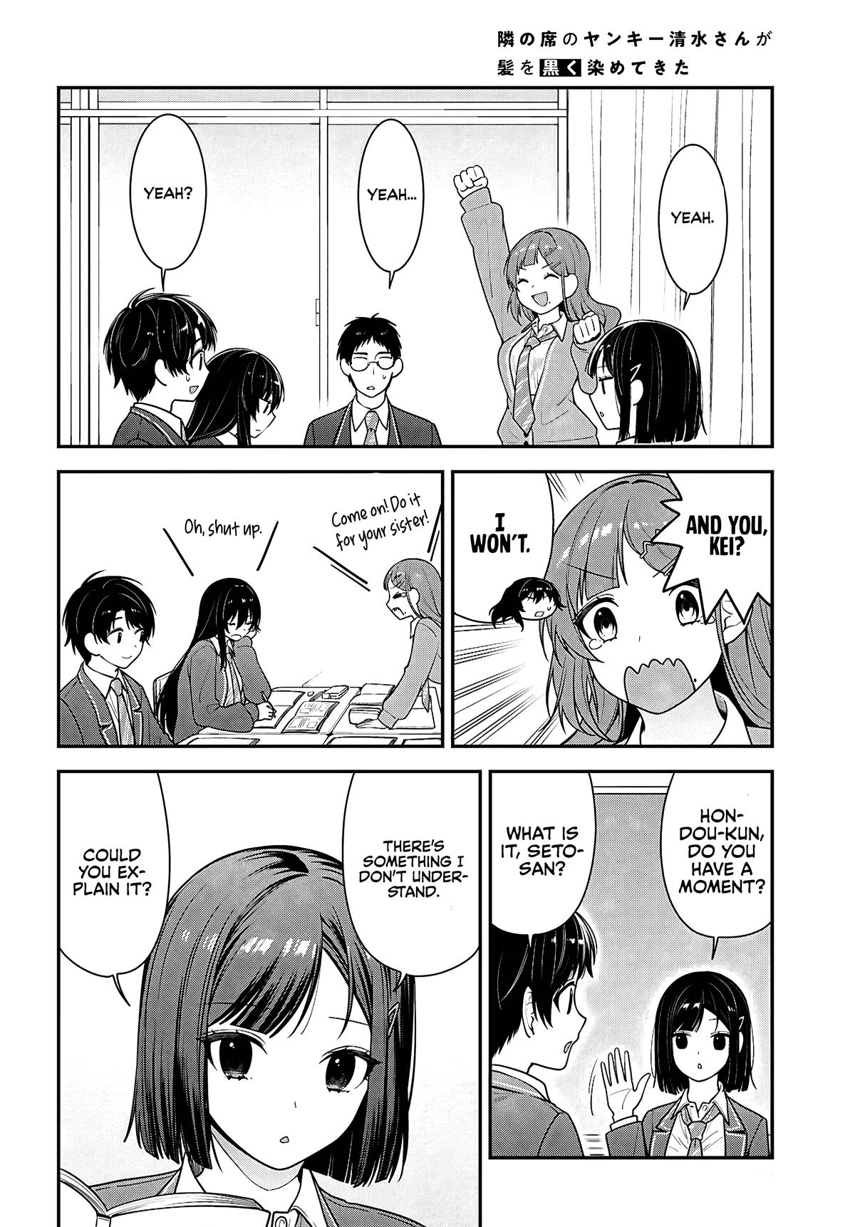 The Delinquent Shimizu-san Sitting Next to Me Has Dyed Her Hair Black Chapter 12 page 12 - 