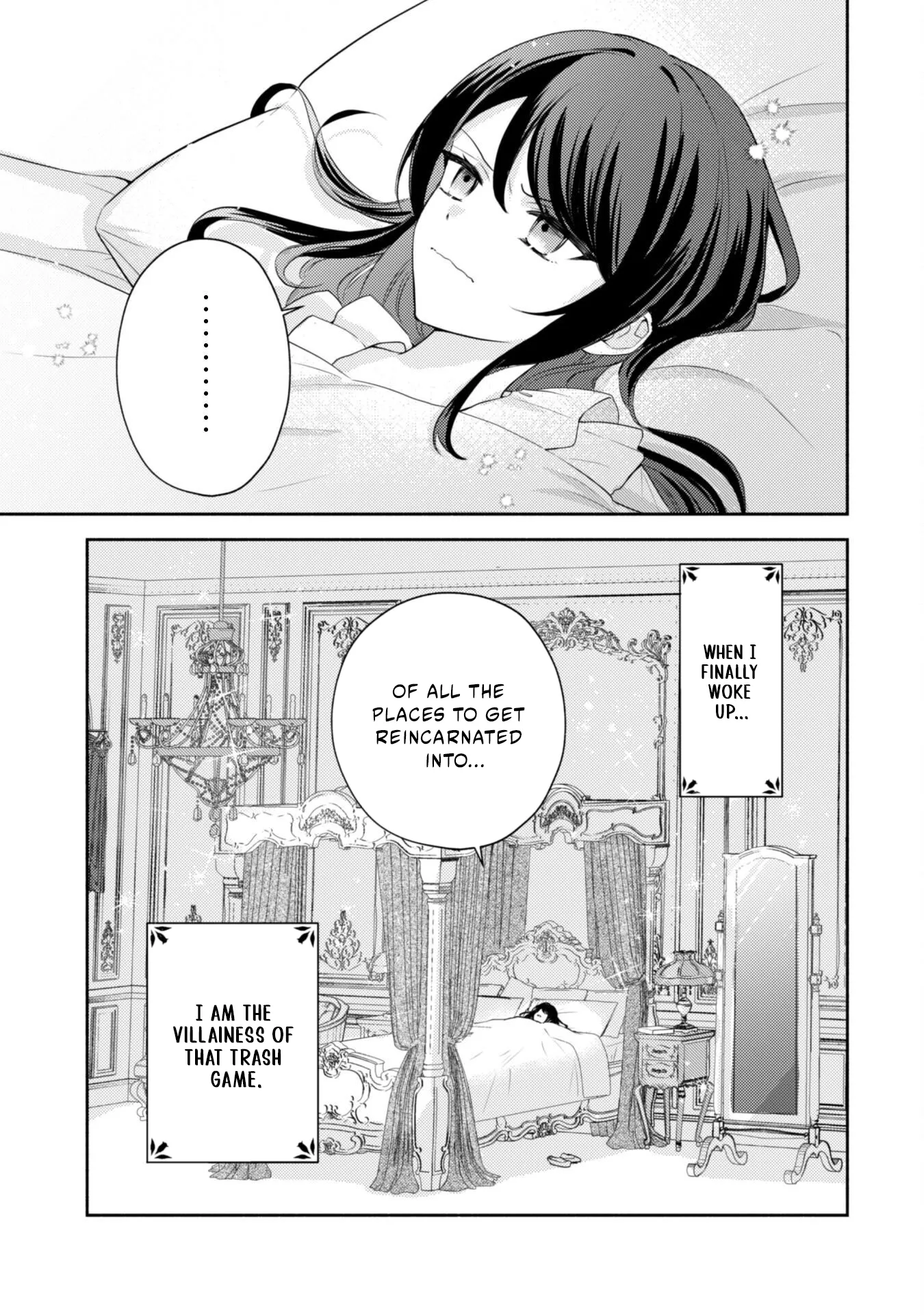 The KUSOGE Villainess: Reincarnated into a Trash Game World with Only Destruction Ends, But I`m Going to Survive Doggedly! Chapter 1 page 6 - 