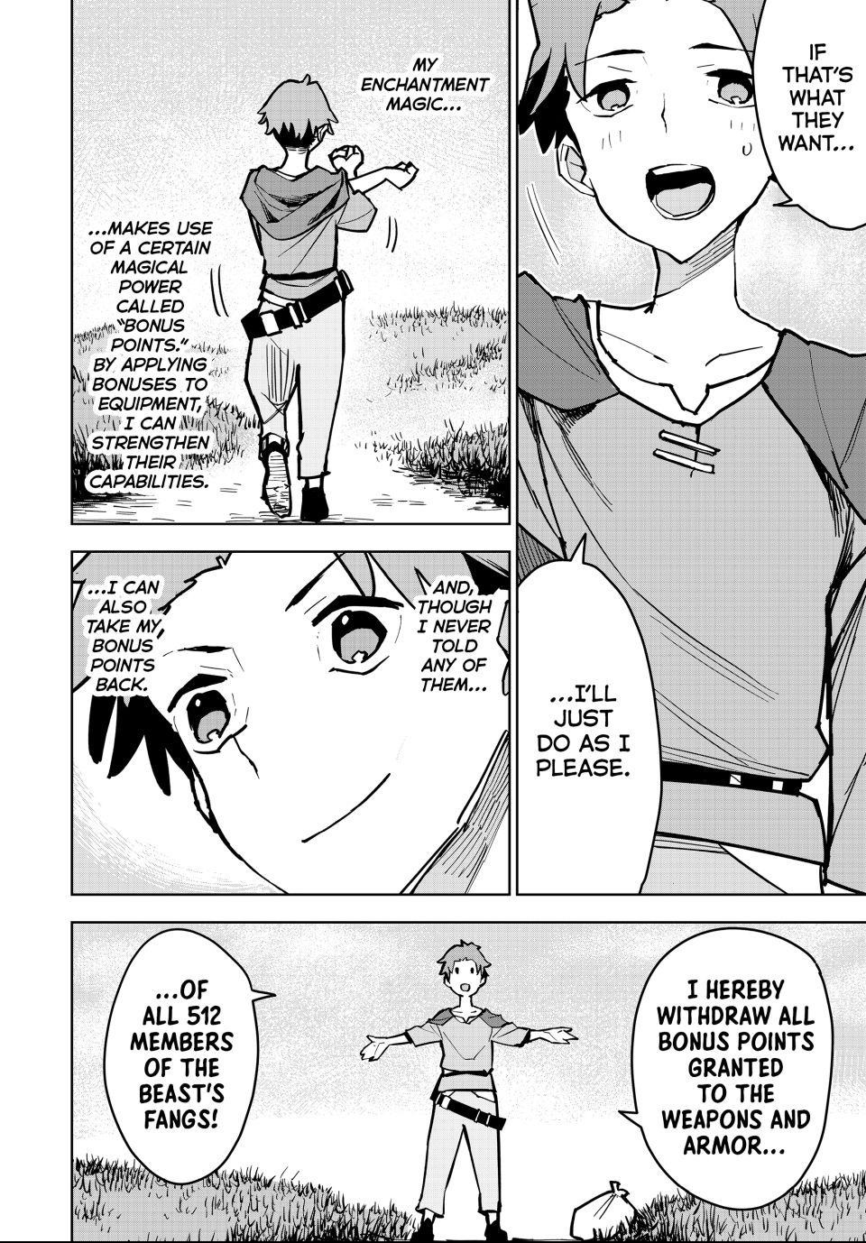 The Exiled Cheating Magician Enjoys a Carefree Second Life.: I Can Grant “Reinforcement Points” Not Only to Weapons, but to Anything, and I Can Revoke the Effects at Any Time I Choose. But Are Those Left Behind Okay? Chapter 1 page 16 - 