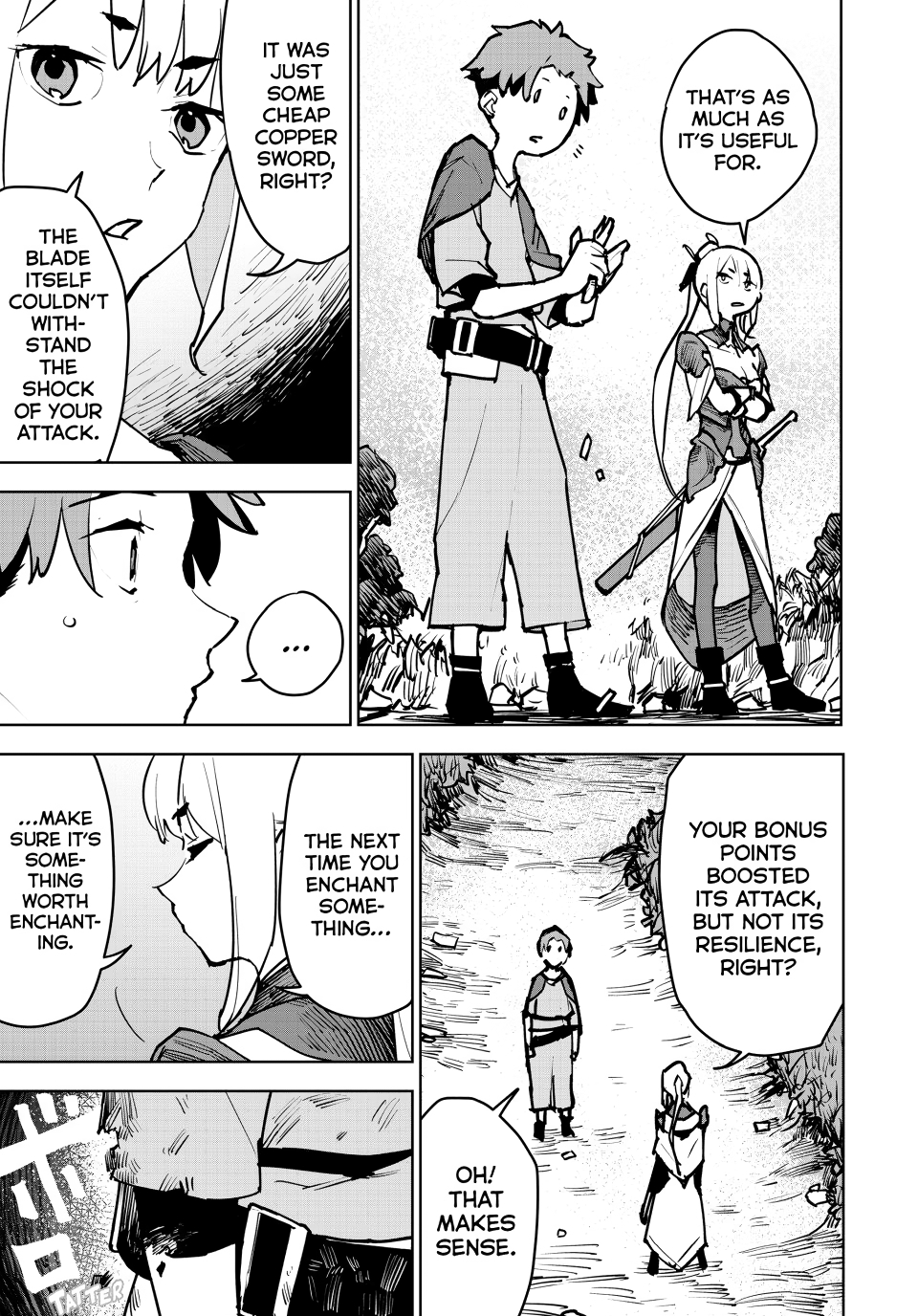 The Exiled Cheating Magician Enjoys a Carefree Second Life.: I Can Grant “Reinforcement Points” Not Only to Weapons, but to Anything, and I Can Revoke the Effects at Any Time I Choose. But Are Those Left Behind Okay? Chapter 2 page 39 - 