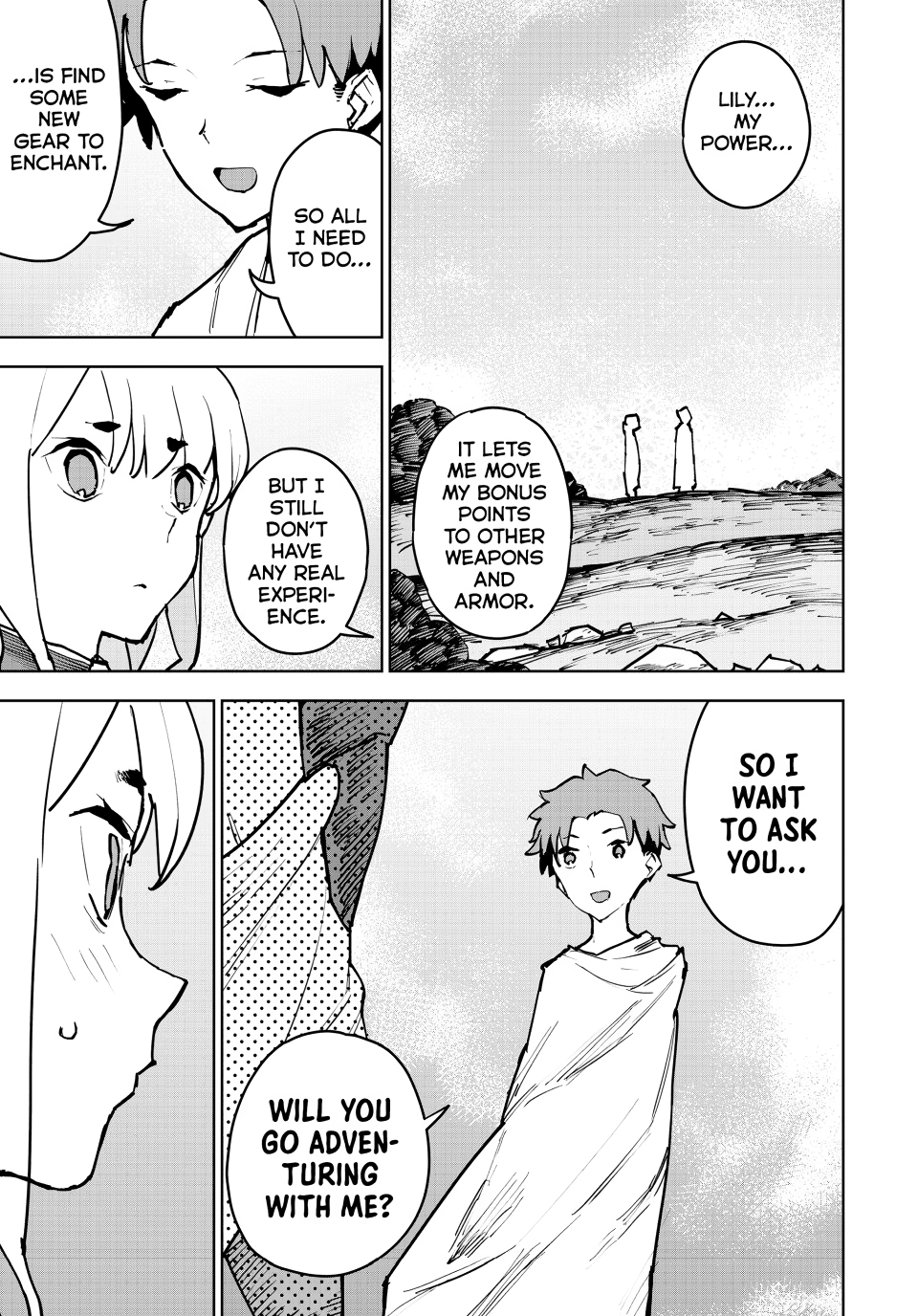 The Exiled Cheating Magician Enjoys a Carefree Second Life.: I Can Grant “Reinforcement Points” Not Only to Weapons, but to Anything, and I Can Revoke the Effects at Any Time I Choose. But Are Those Left Behind Okay? Chapter 2 page 47 - 