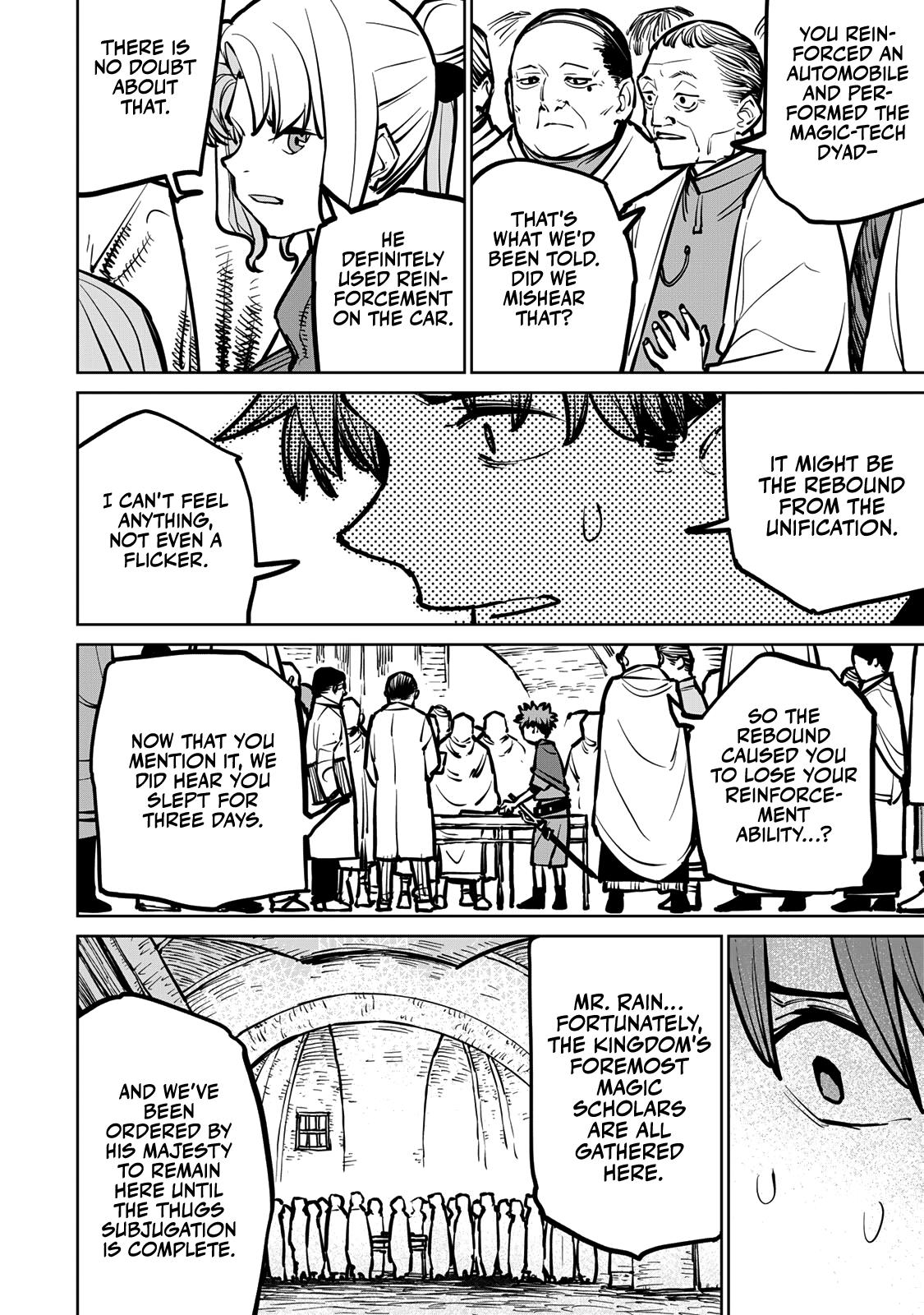 The Exiled Cheating Magician Enjoys a Carefree Second Life.: I Can Grant “Reinforcement Points” Not Only to Weapons, but to Anything, and I Can Revoke the Effects at Any Time I Choose. But Are Those Left Behind Okay? Chapter 32 page 43 - 