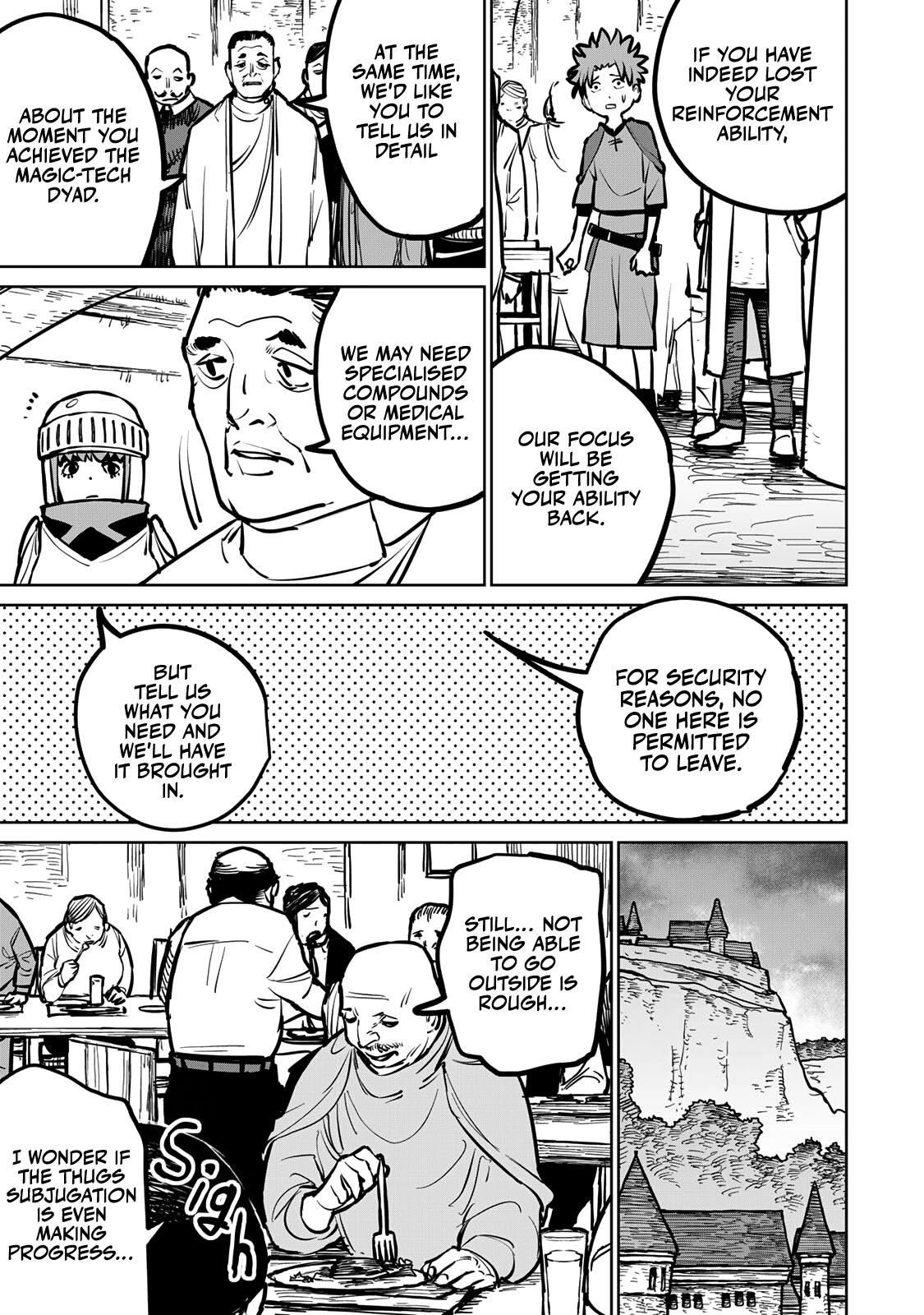 The Exiled Cheating Magician Enjoys a Carefree Second Life.: I Can Grant “Reinforcement Points” Not Only to Weapons, but to Anything, and I Can Revoke the Effects at Any Time I Choose. But Are Those Left Behind Okay? Chapter 32 page 44 - 