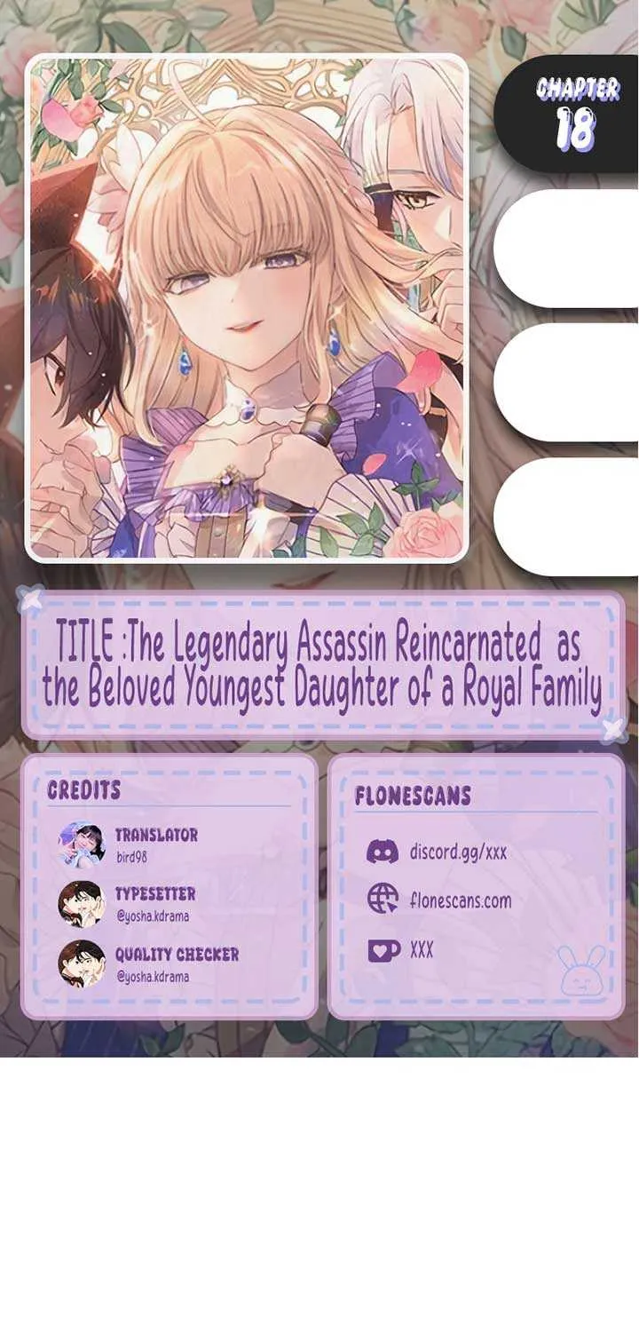 The Legendary Assassin Reincarnated as the Beloved Youngest Daughter of a Royal Family Chapter 18 page 1 - 
