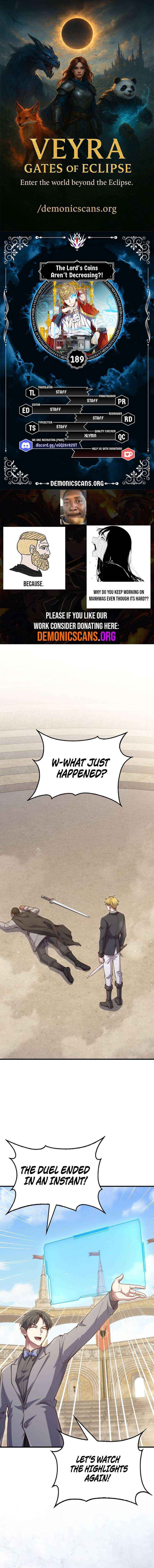 The Lord’s Coins Aren’t Decreasing?! Chapter 189 page 1 - 