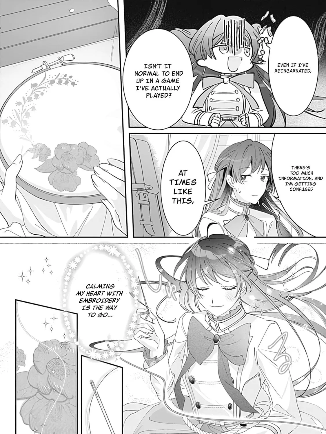 The Ordinary Noble Lady who was Reincarnated into an Unplayed Otome Game Stitches with Sacred Embroidery Thread Chapter 1 page 39 - 