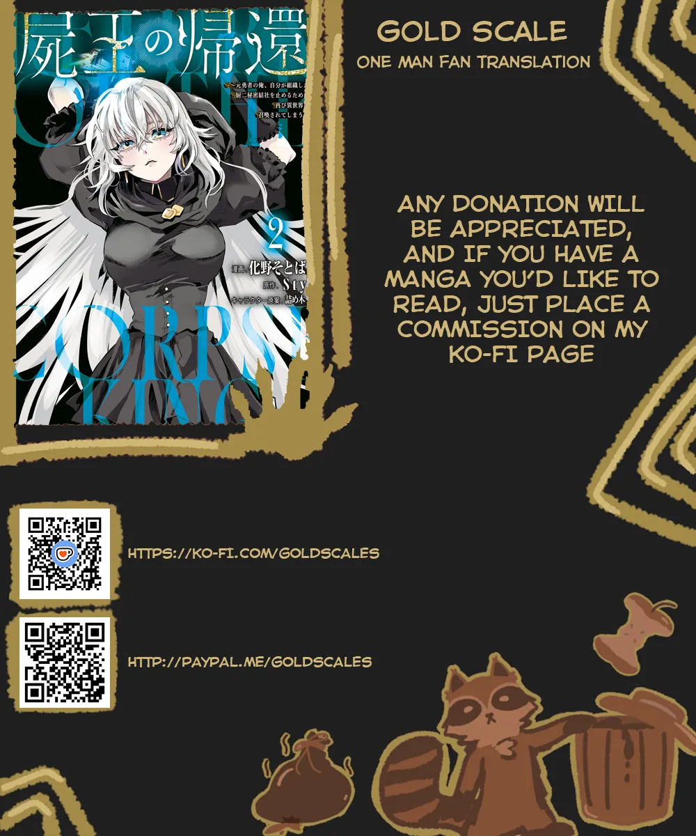 The Return of the Corpse King: I, a Former Hero, Have Been Summoned Back to Isekai to Stop the CHUUNI Secret Society Organized by Me Chapter 6 page 1 - 