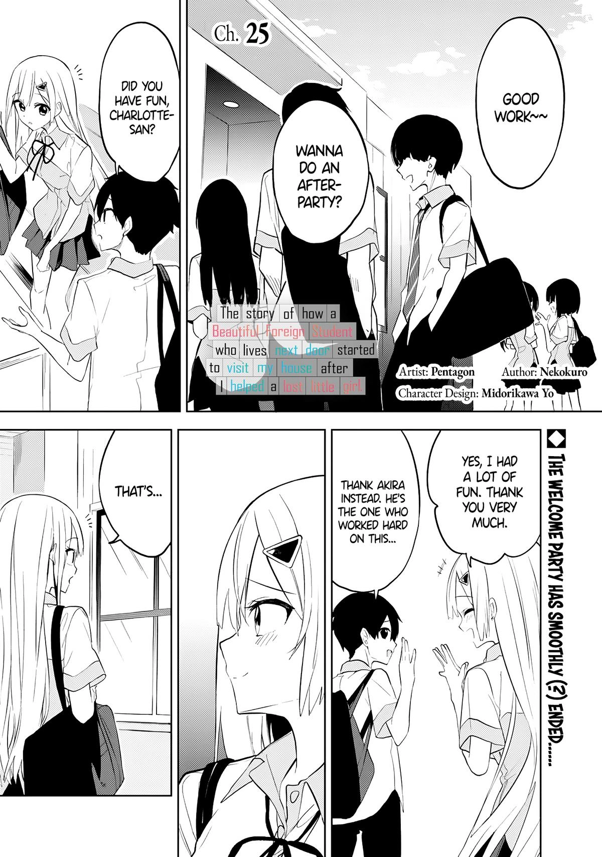 The Story of How a Beautiful Foreign Student Who Lives Next Door Started to Visit My House After I Helped a Lost Little Girl Chapter 25 page 1 - 