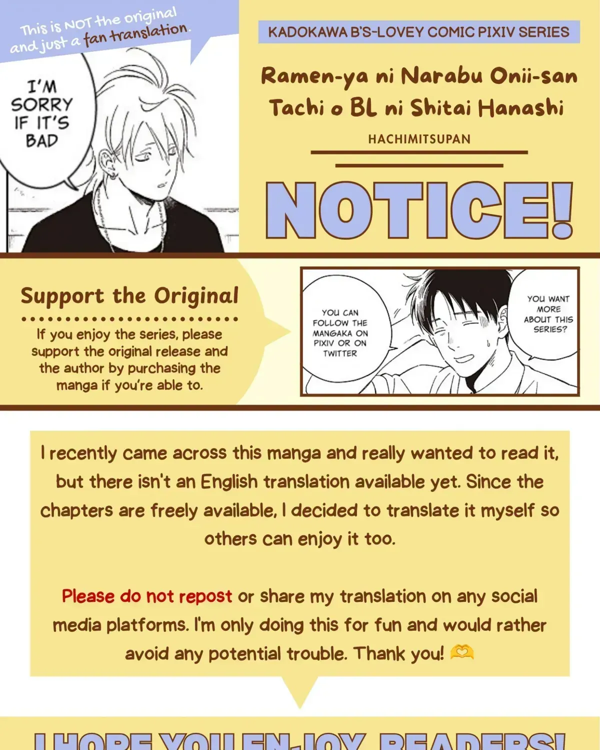 The Story of Wanting to Make The Ramen Shop Guys Into BL Chapter 0.1 page 13 - 