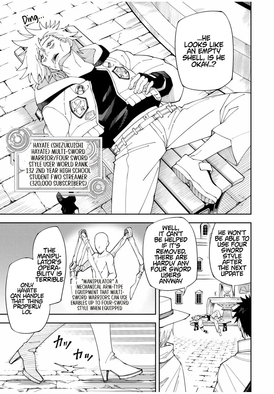 The Strongest Four Sword Style Streamer: Dominating with a Soon-to-be-Discontinued Combat Class in a VR Game Setting Reflected in the Real World Chapter 1 page 9 - 