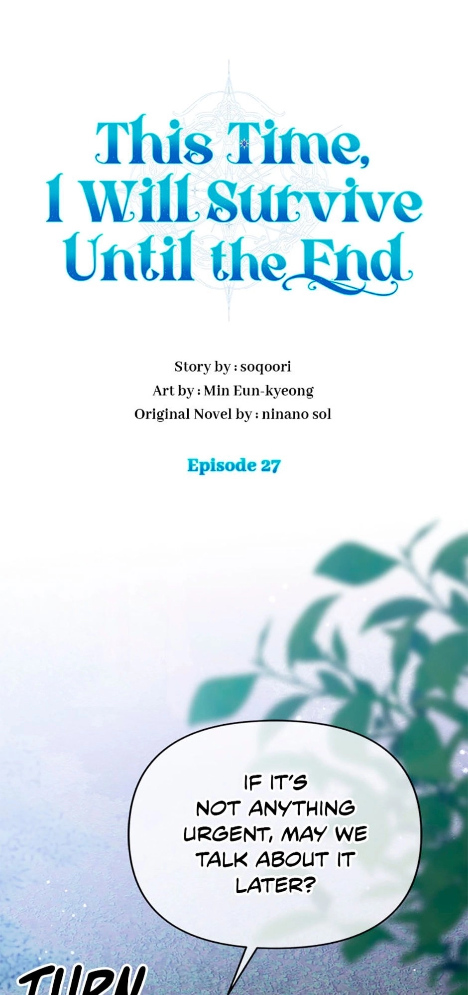 This Time, I Will Survive Until the End Chapter 27 page 1 - 