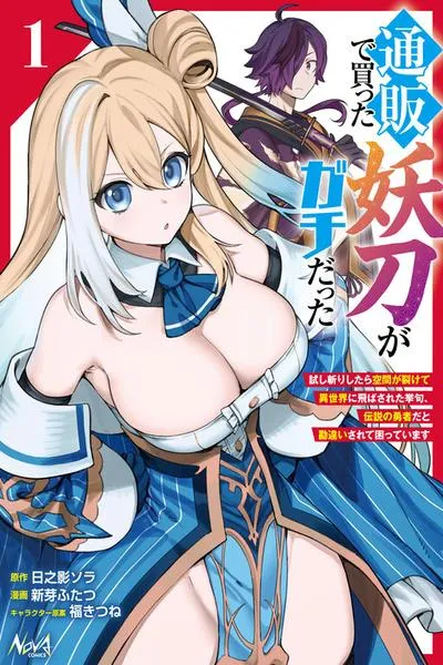 Tsuuhan de Katta Youtou ga Gachi datta: Tameshigiri Shitara Kuukan ga Sakete Isekai ni Tobasareta Ageku, Densetsu no Yuusha da to Kanchigai Sarete Komatteimasu
