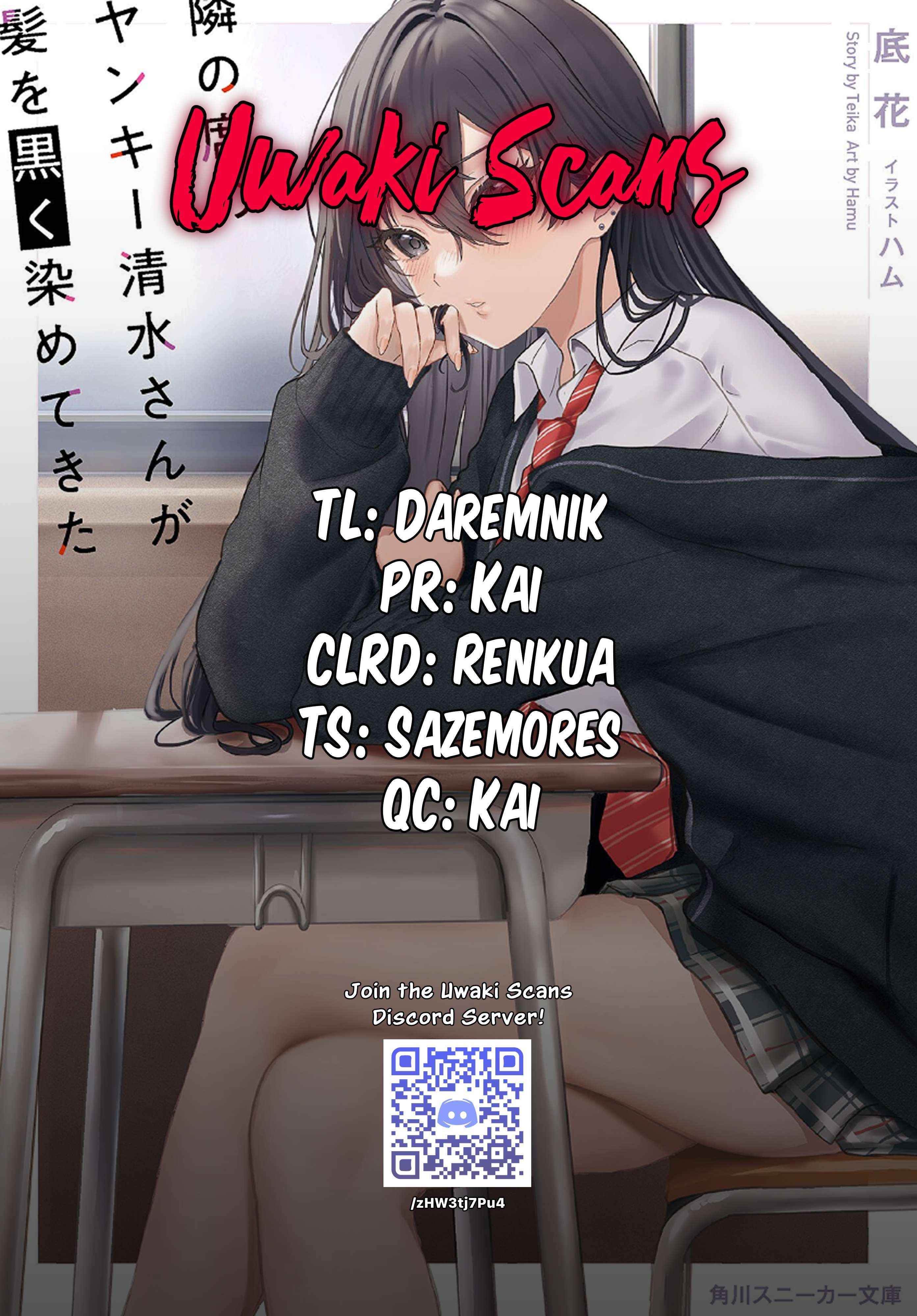 Tonari no Seki no Yankee Shimizu-san ga Kami o Kuroku Sometekita Chapter 13 page 34 - 