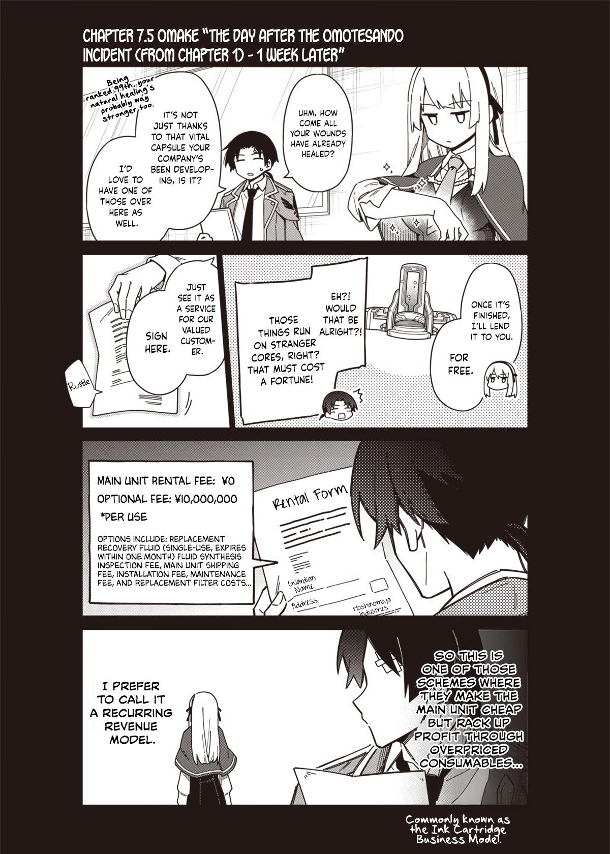 Toukyou KINOKO ~Sekai Ranking 1-i no Komyu-ryoku Saijaku JK~ Chapter 7.5 page 1 - 