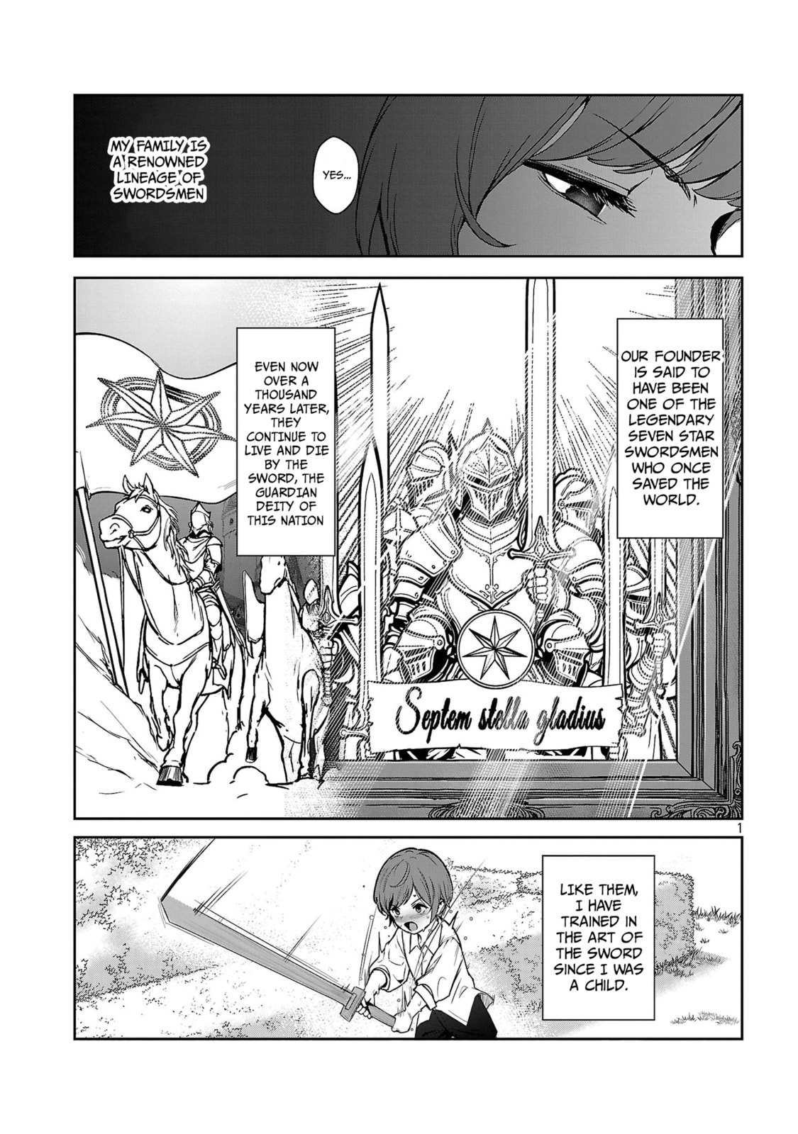 Tousan wa "Kensei", Kaasan wa "Kenshin", Boku wa "Ochinp〇 Chanbara Master" Chapter 1.1 page 6 - 