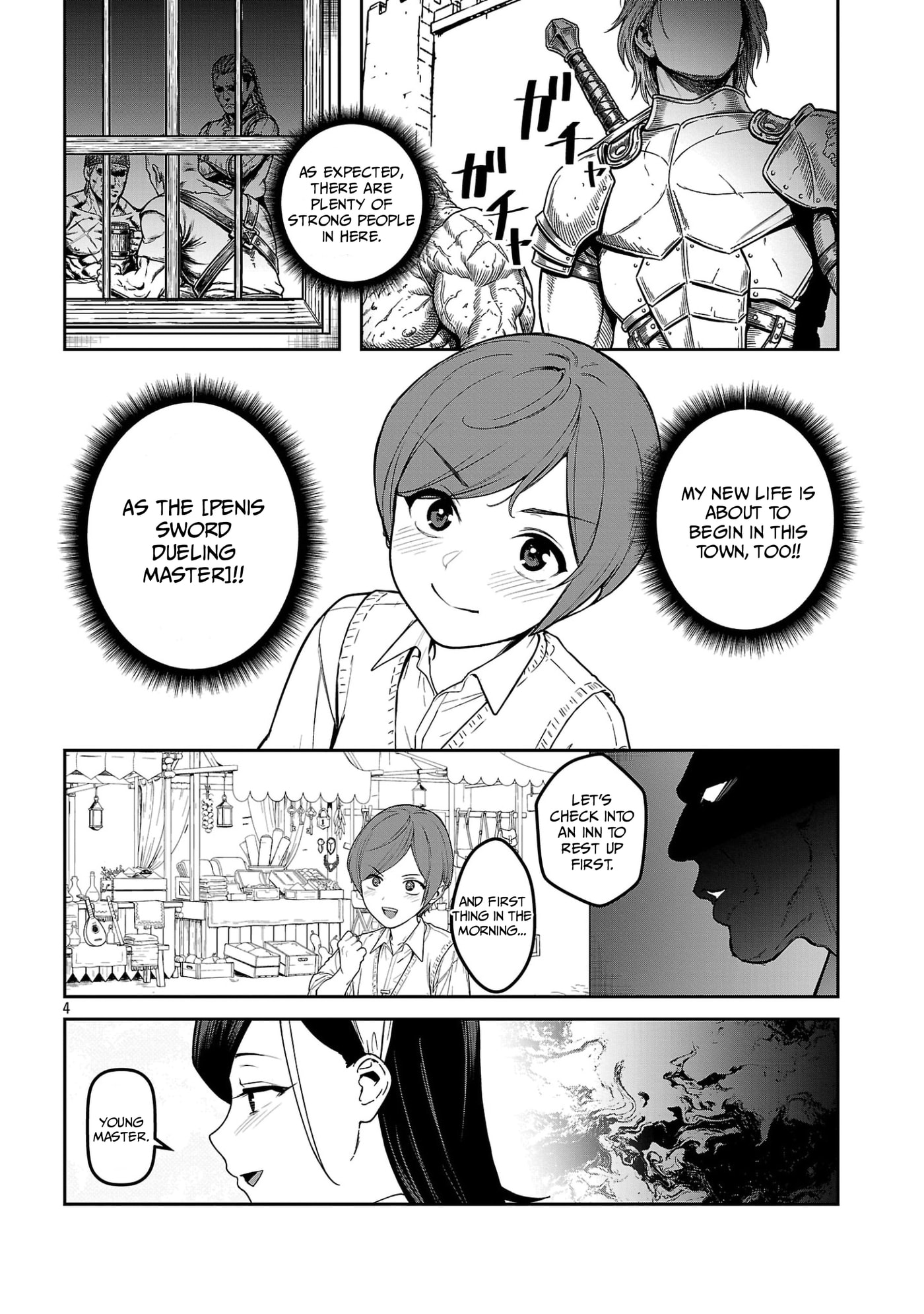 Tousan wa "Kensei", Kaasan wa "Kenshin", Boku wa "Ochinp〇 Chanbara Master" Chapter 4.1 page 4 - 
