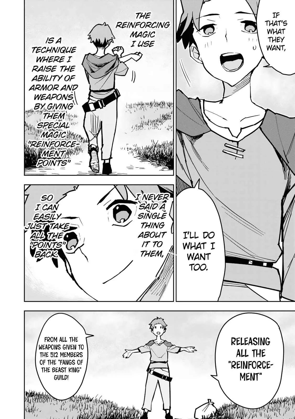 Tsuihou sareta cheat fuyo majutsushi wa ki mama na second life wo ouka suru. ~ora wa buki dake janaku, arayuru mono ni "kyouka point" wo fuyo dekiru shi, ore no ishi de itsudemo kouka wo kaijo dekiru kedo, nokotta hitotachi daijoubu?~ Chapter 1 page 14 - 