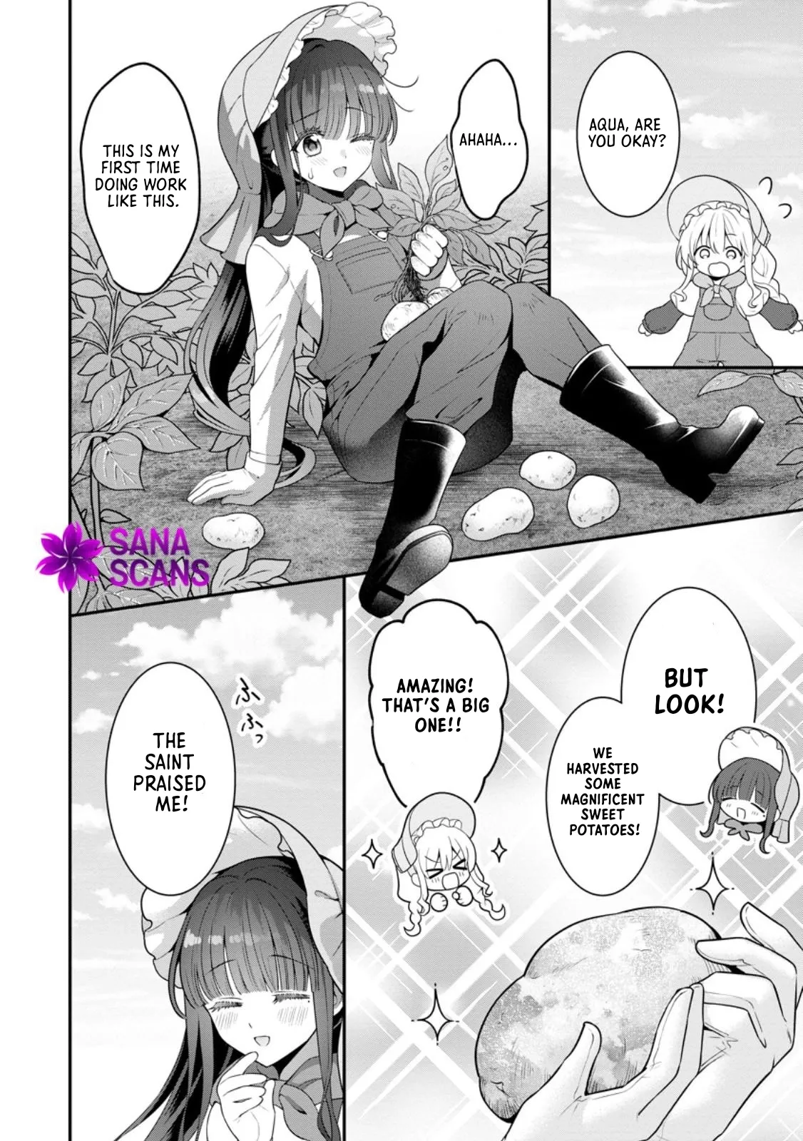 Tsuihou Seijo no Doronko Nouen Seikatsu: Itsunomanika Ringoku wo Sukutte Shimaimashita Chapter 15 page 2 - 