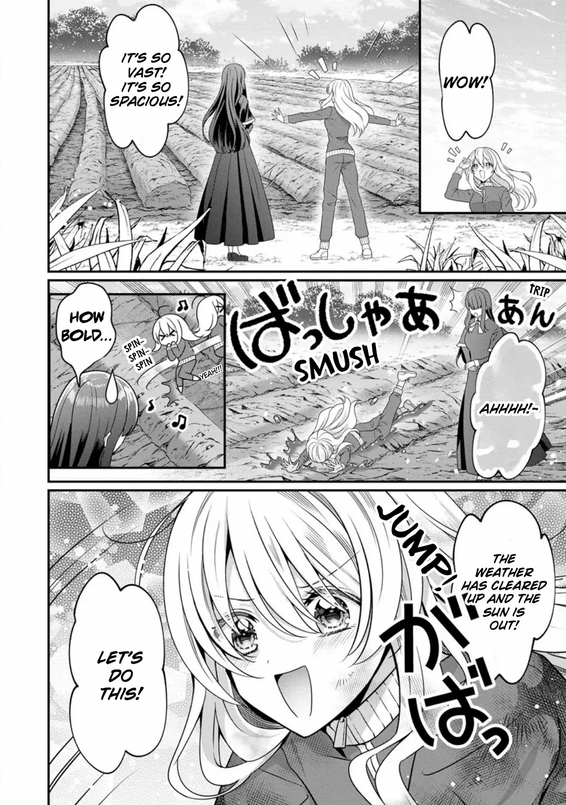Tsuihou Seijo no Doronko Nouen Seikatsu: Itsunomanika Ringoku wo Sukutte Shimaimashita Chapter 2.2 page 4 - 