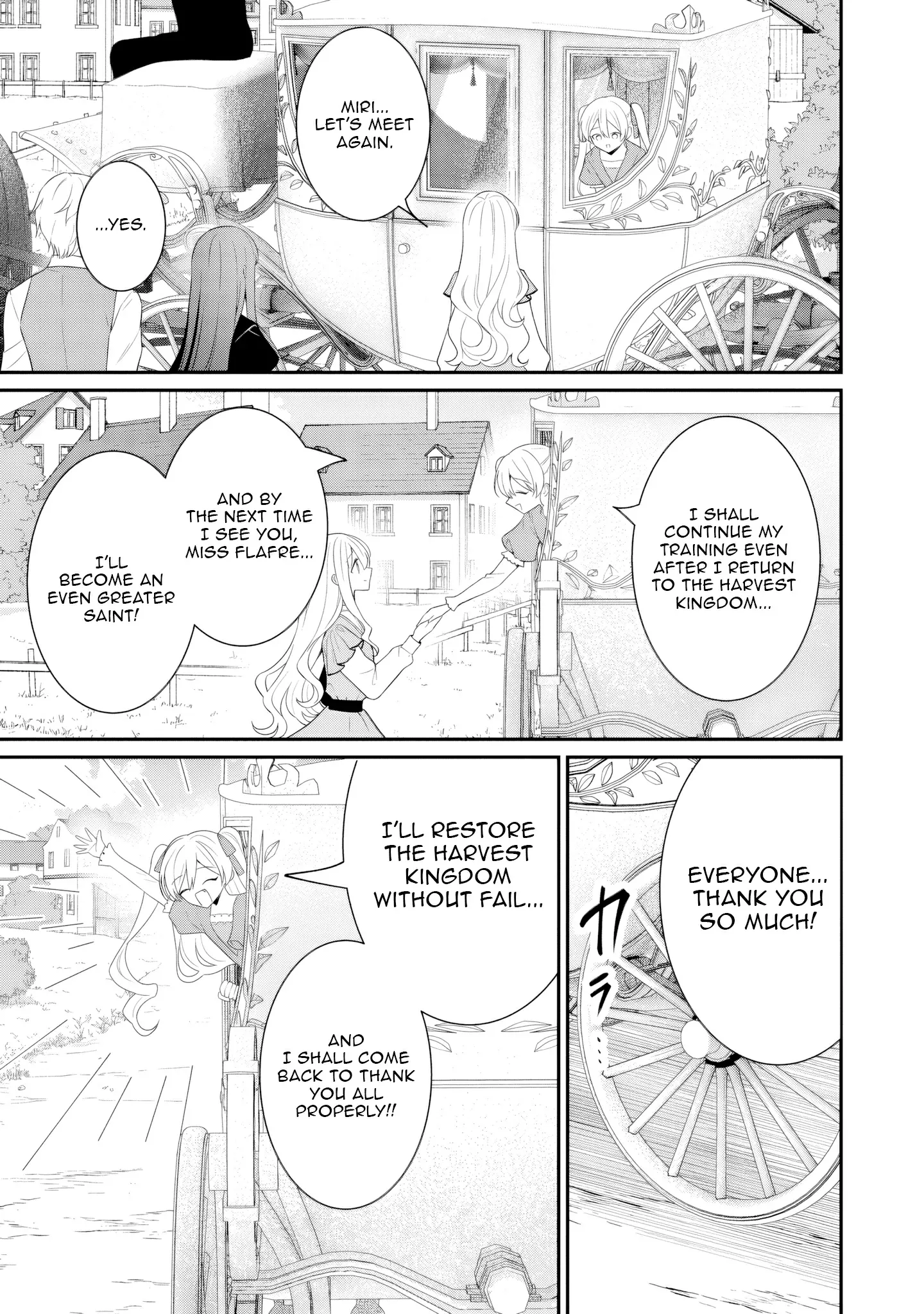 Tsuihou Seijo no Doronko Nouen Seikatsu: Itsunomanika Ringoku wo Sukutte Shimaimashita Chapter 20 page 35 - 