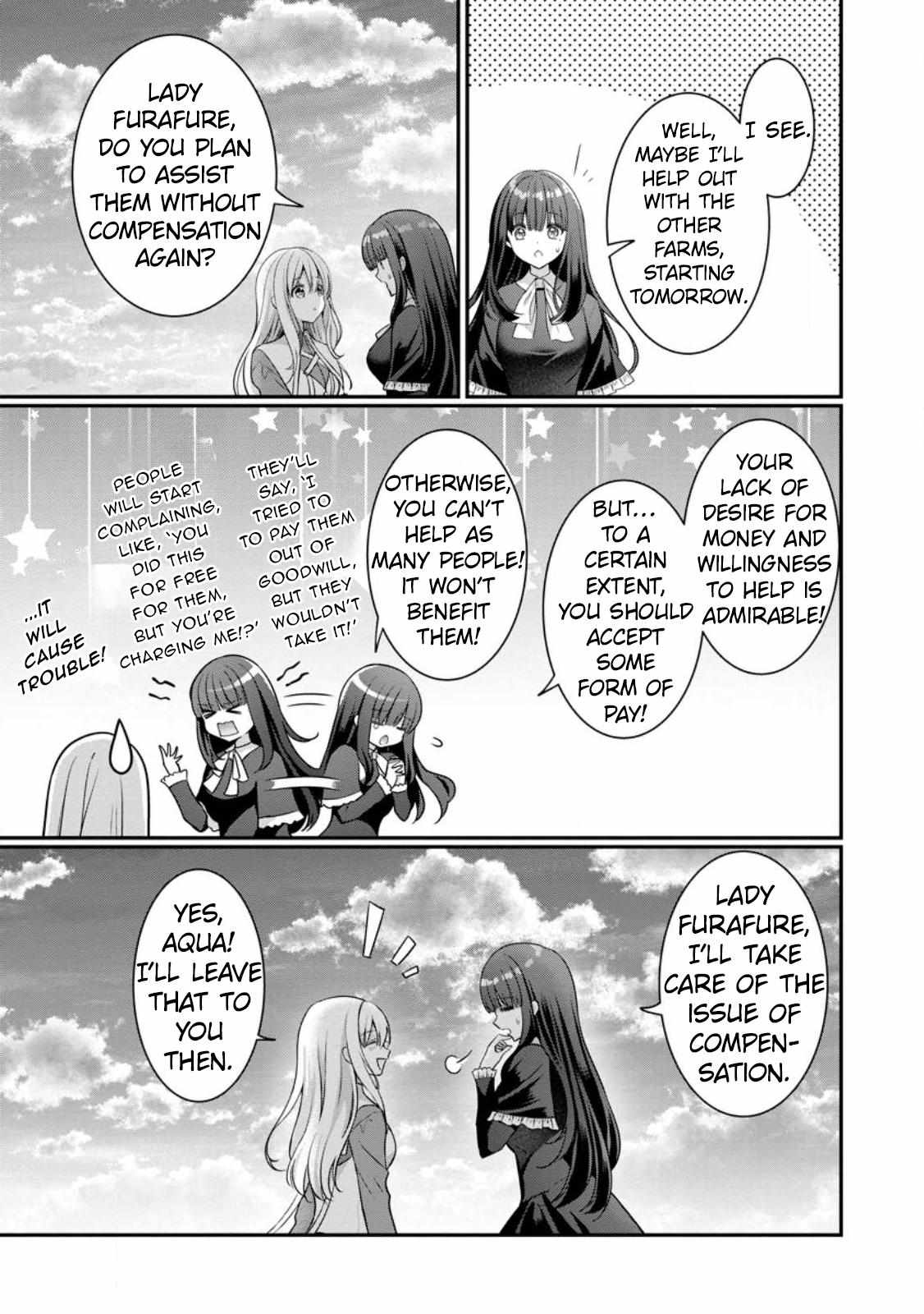 Tsuihou Seijo no Doronko Nouen Seikatsu: Itsunomanika Ringoku wo Sukutte Shimaimashita Chapter 3.3 page 9 - 