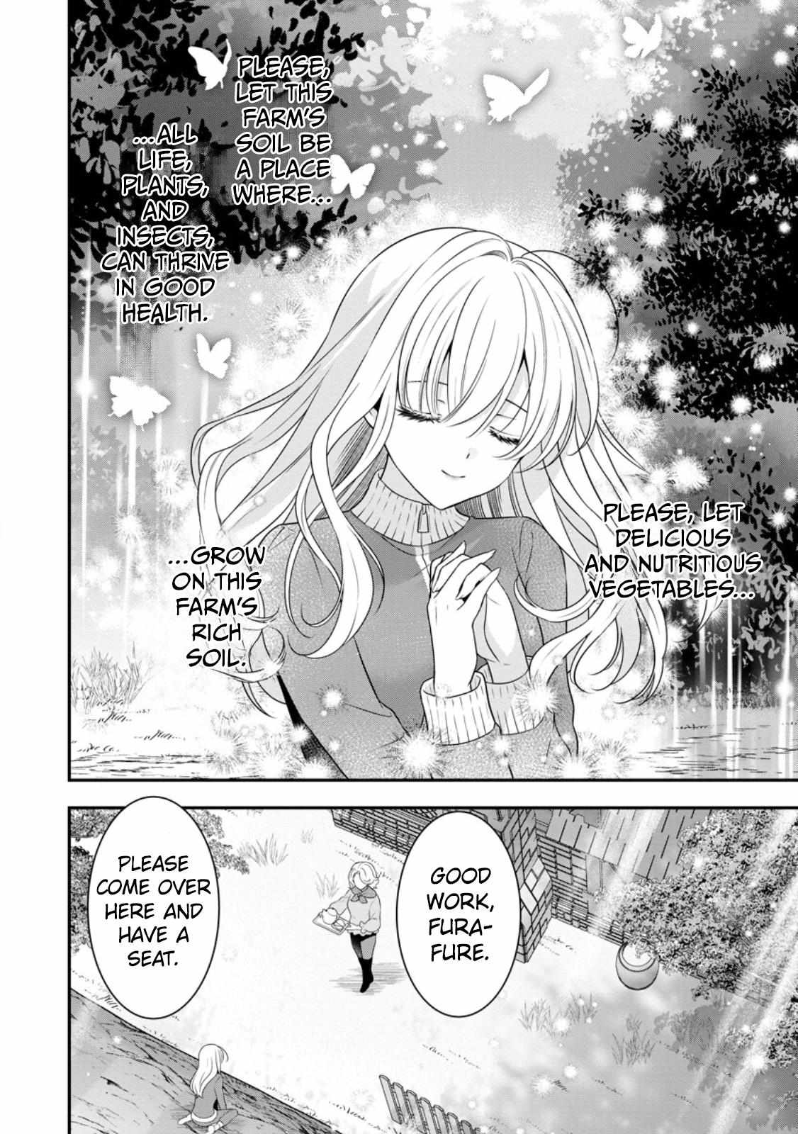 Tsuihou Seijo no Doronko Nouen Seikatsu: Itsunomanika Ringoku wo Sukutte Shimaimashita Chapter 4.1 page 6 - 
