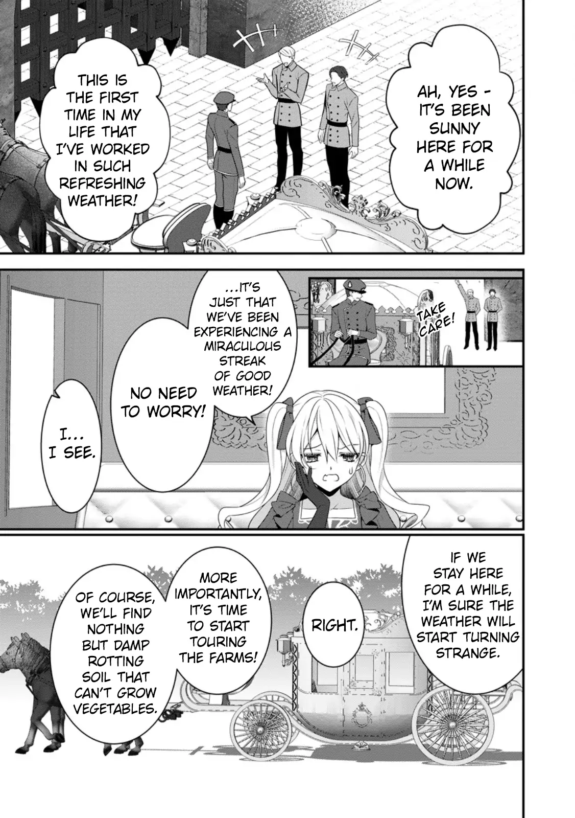 Tsuihou Seijo no Doronko Nouen Seikatsu: Itsunomanika Ringoku wo Sukutte Shimaimashita Chapter 5.1 page 6 - 