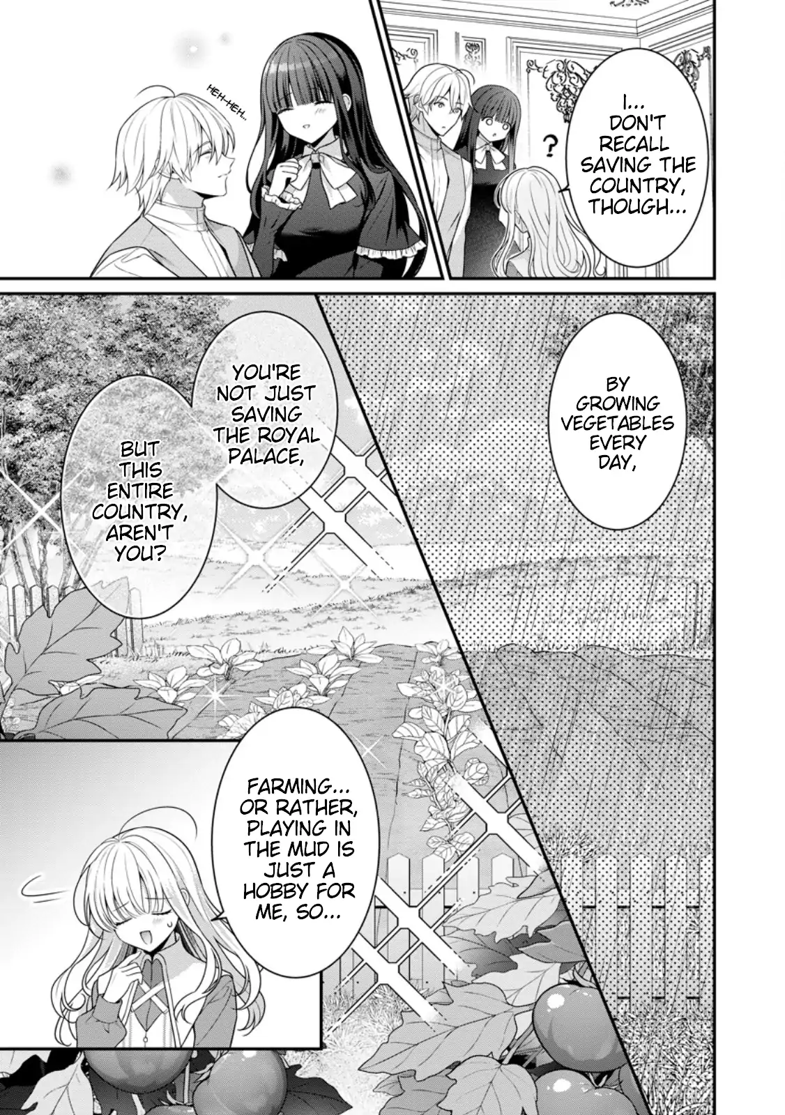Tsuihou Seijo no Doronko Nouen Seikatsu: Itsunomanika Ringoku wo Sukutte Shimaimashita Chapter 7.1 page 9 - 