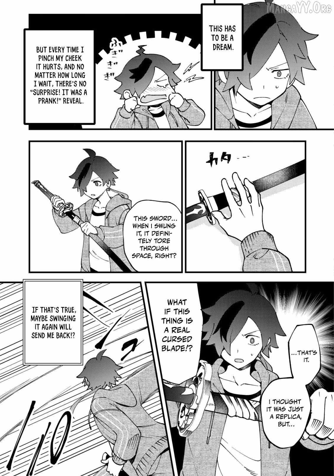 Tsuuhan De Katsuta Yoto Ga Gachi Chidatsuta Tameshigiri Shitara Kukan Ga Sakete Isekai Ni Tobasareta Ageku, Densetsu No Yushiya Da to Kanchigai Sarete Komatsute Imasu Bureibu Bunko Chapter 1 page 26 - 